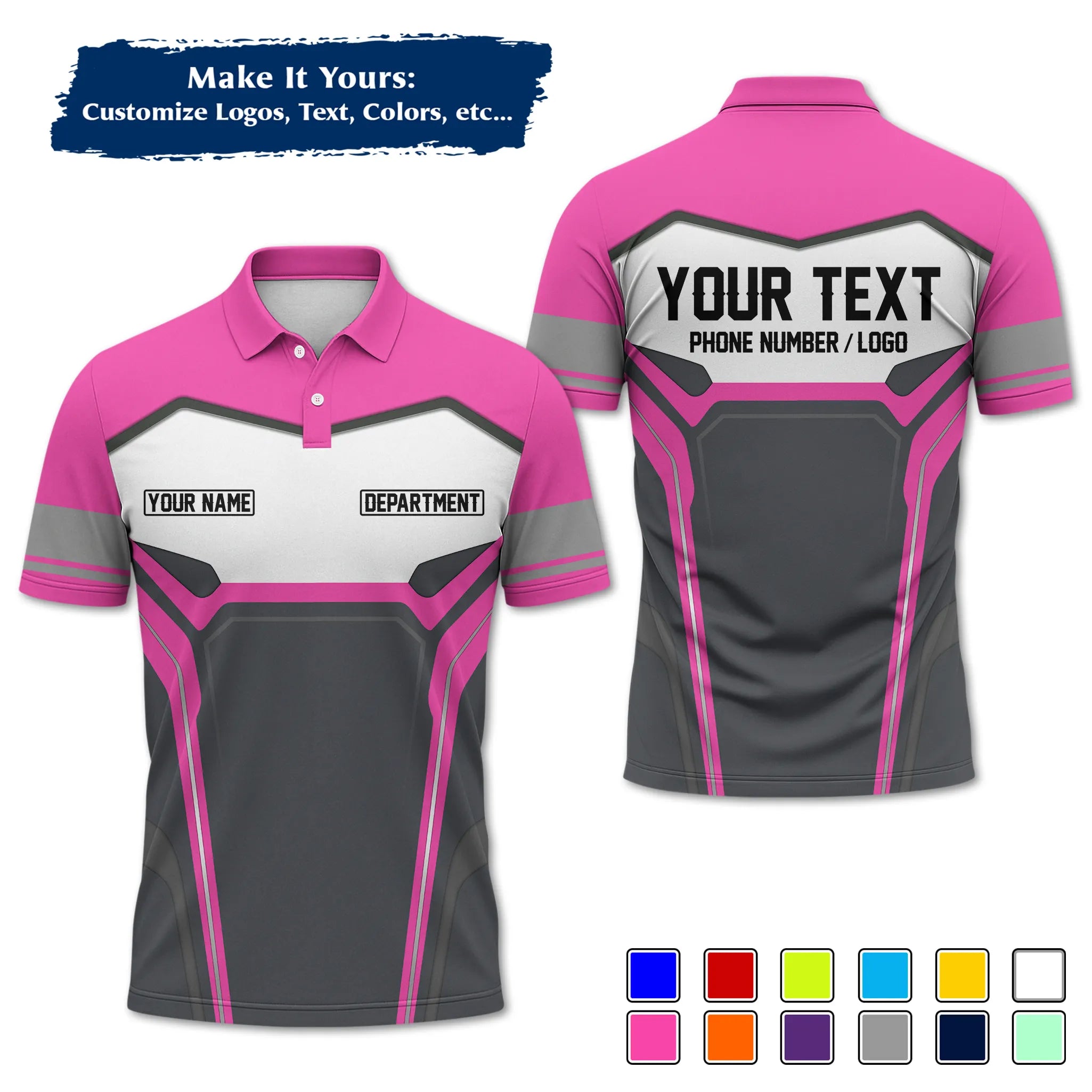 Custom Work Shirt & Uniform – Personalized with Company Logo, Name & Contact Inf UNF15