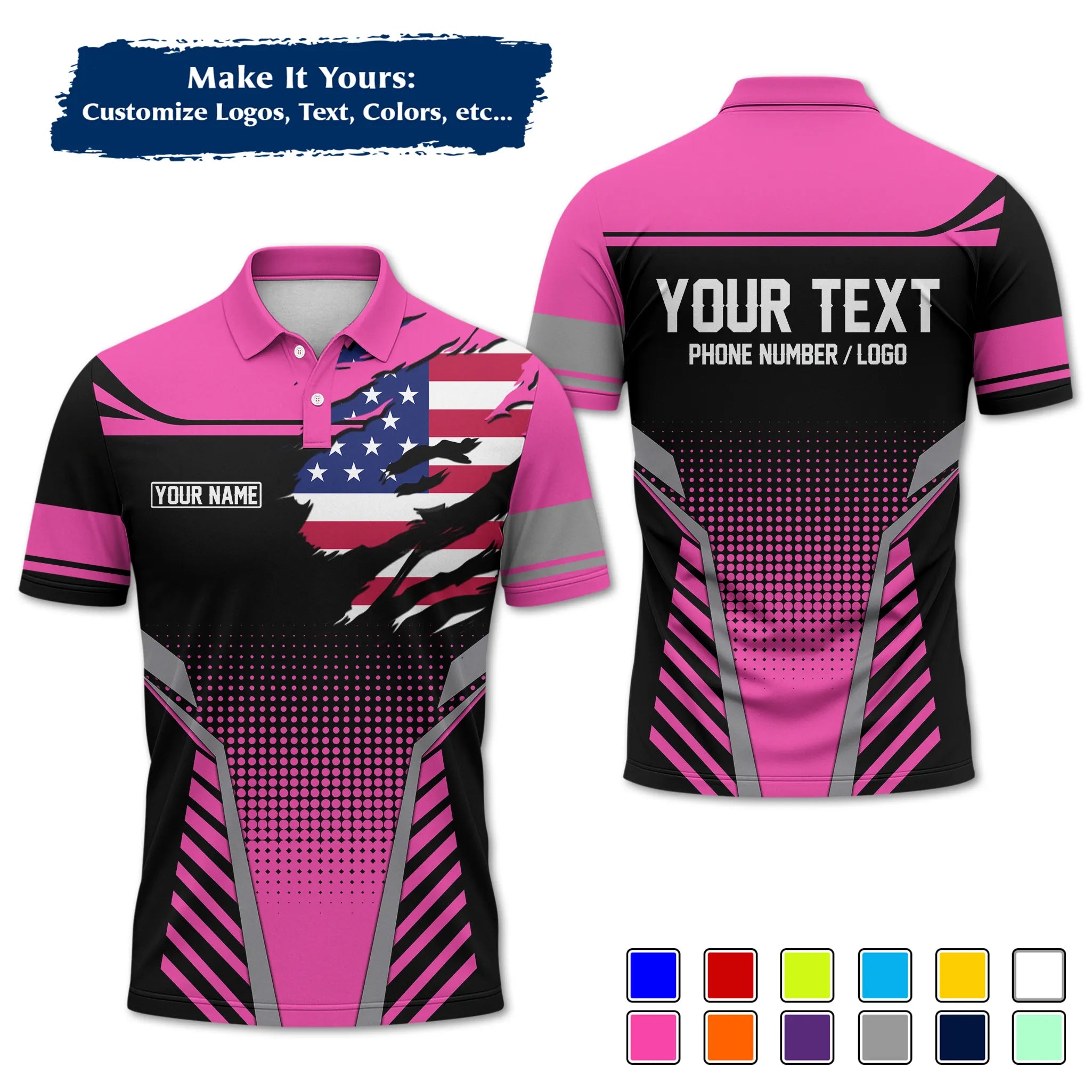 Custom Work Shirt & Uniform – Personalized with Company Logo, Name & Contact Inf UNF14