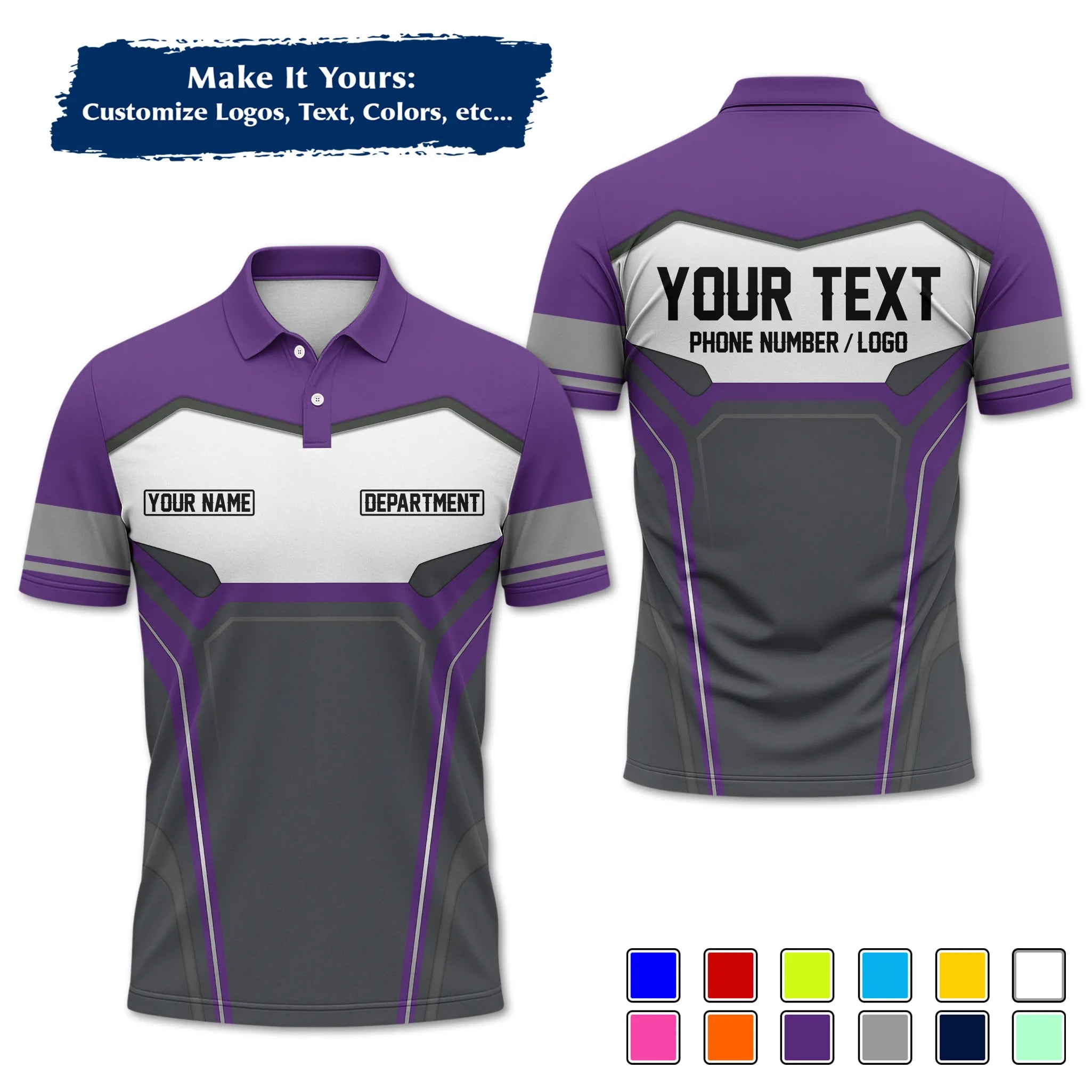 Custom Work Shirt & Uniform – Personalized with Company Logo, Name & Contact Inf UNF15