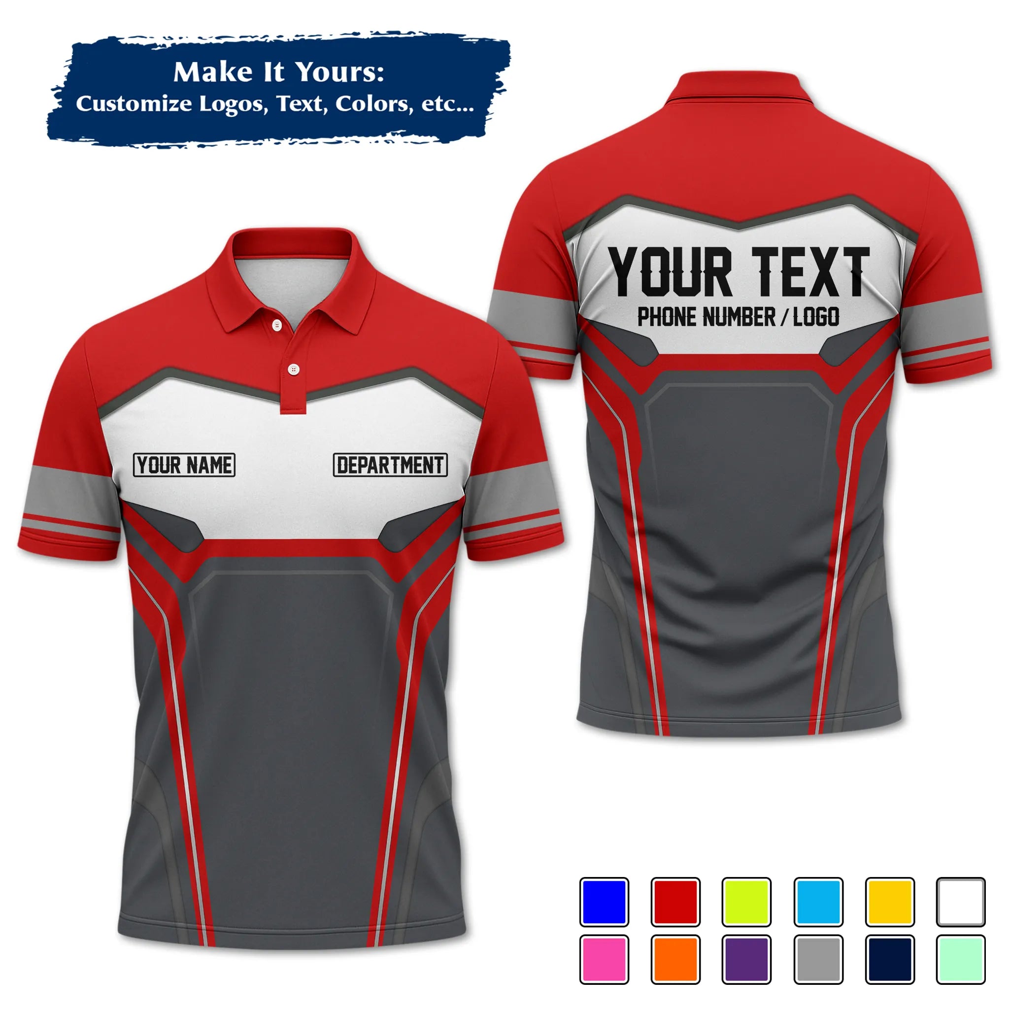 Custom Work Shirt & Uniform – Personalized with Company Logo, Name & Contact Inf UNF15