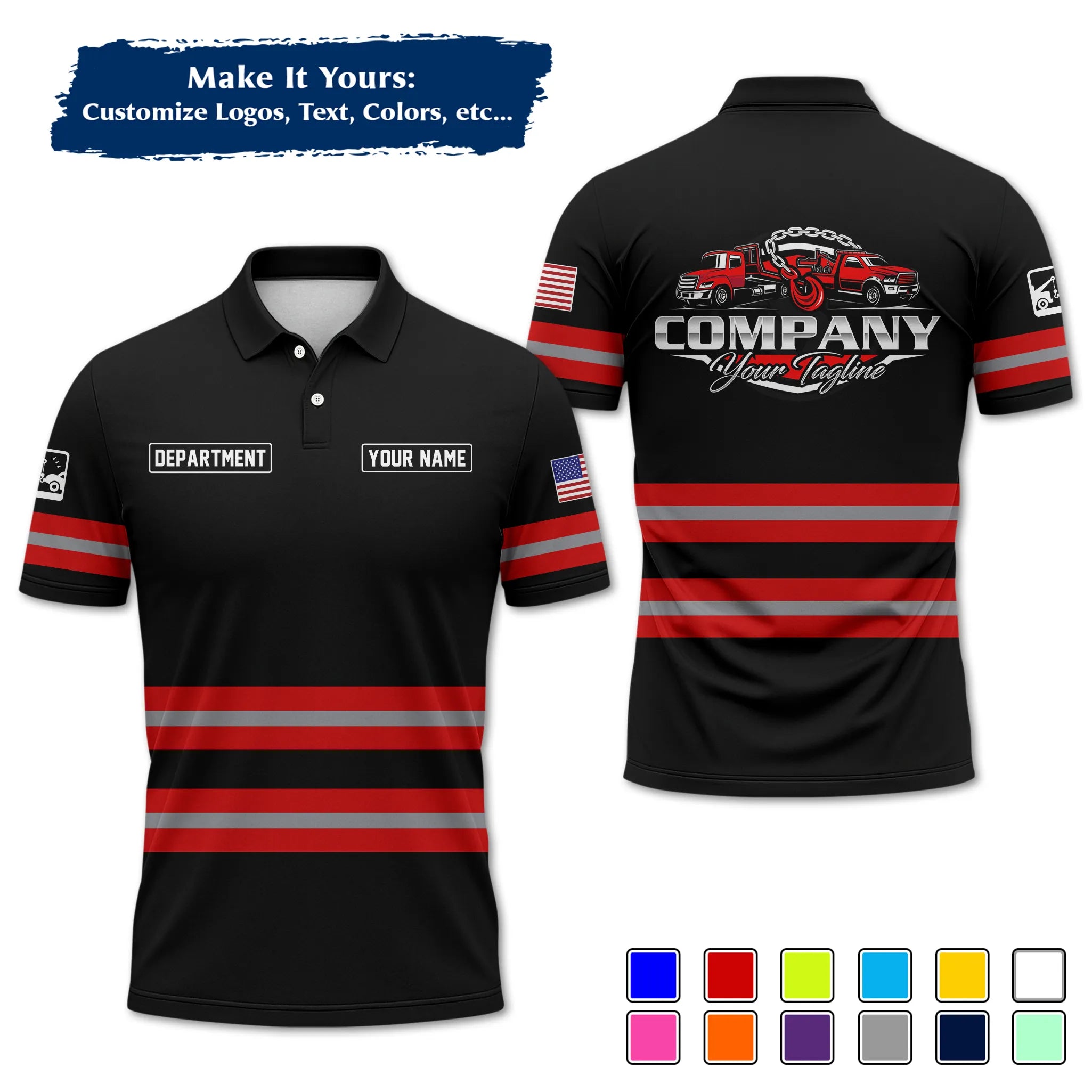 Custom Logo Trucker Apparel, Bulk Order Available, Personalized Gift for Trucking Business TRD11