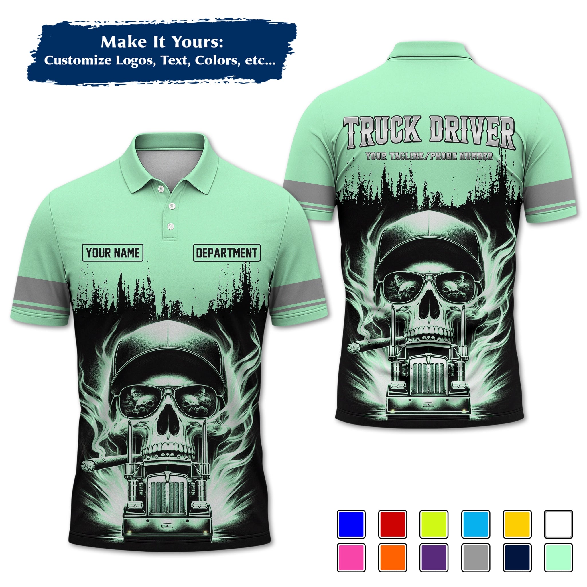 Custom Logo Trucker Apparel, Bulk Order Available, Personalized Gift for Trucking Business TRD01