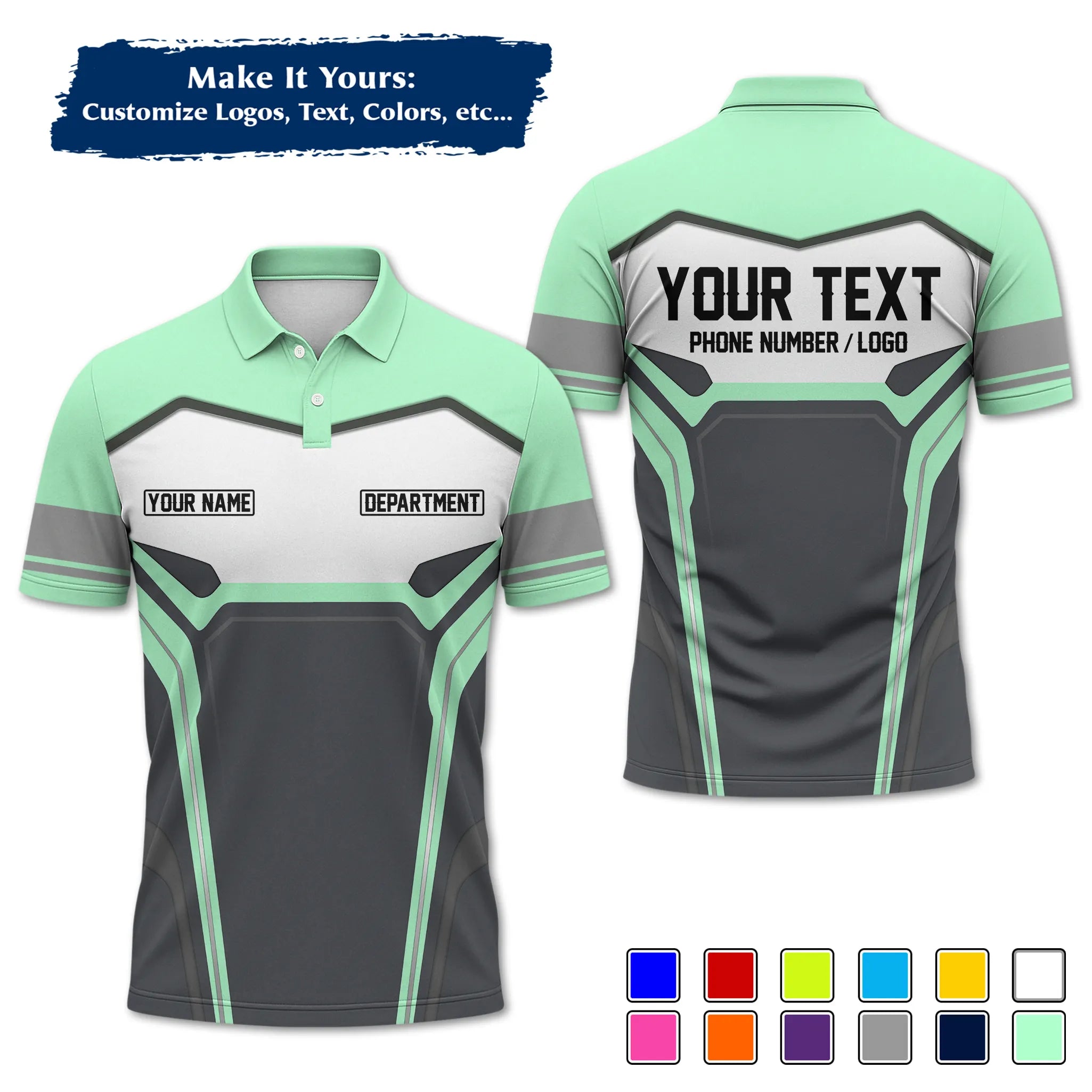 Custom Work Shirt & Uniform – Personalized with Company Logo, Name & Contact Inf UNF15