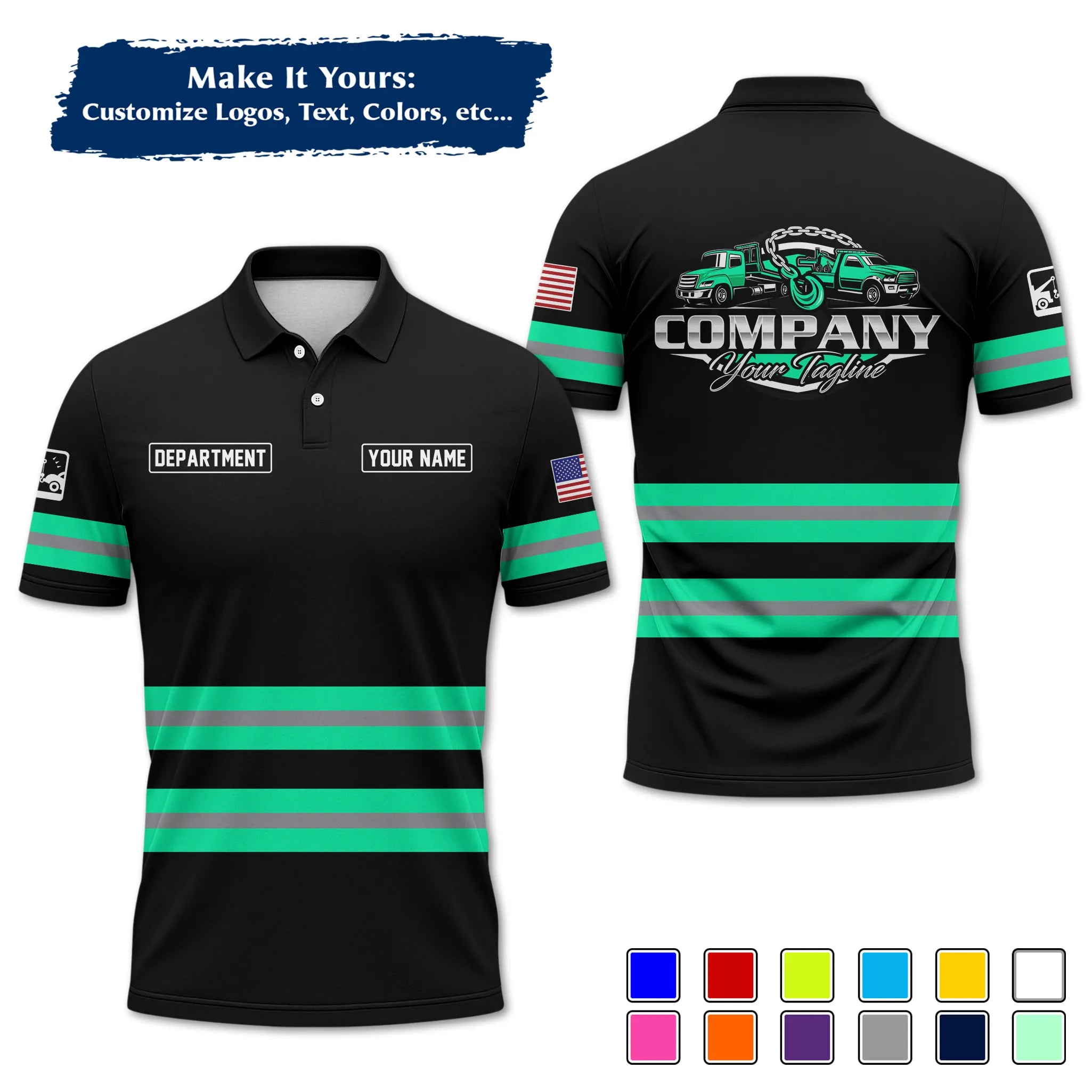 Custom Logo Trucker Apparel, Bulk Order Available, Personalized Gift for Trucking Business TRD11