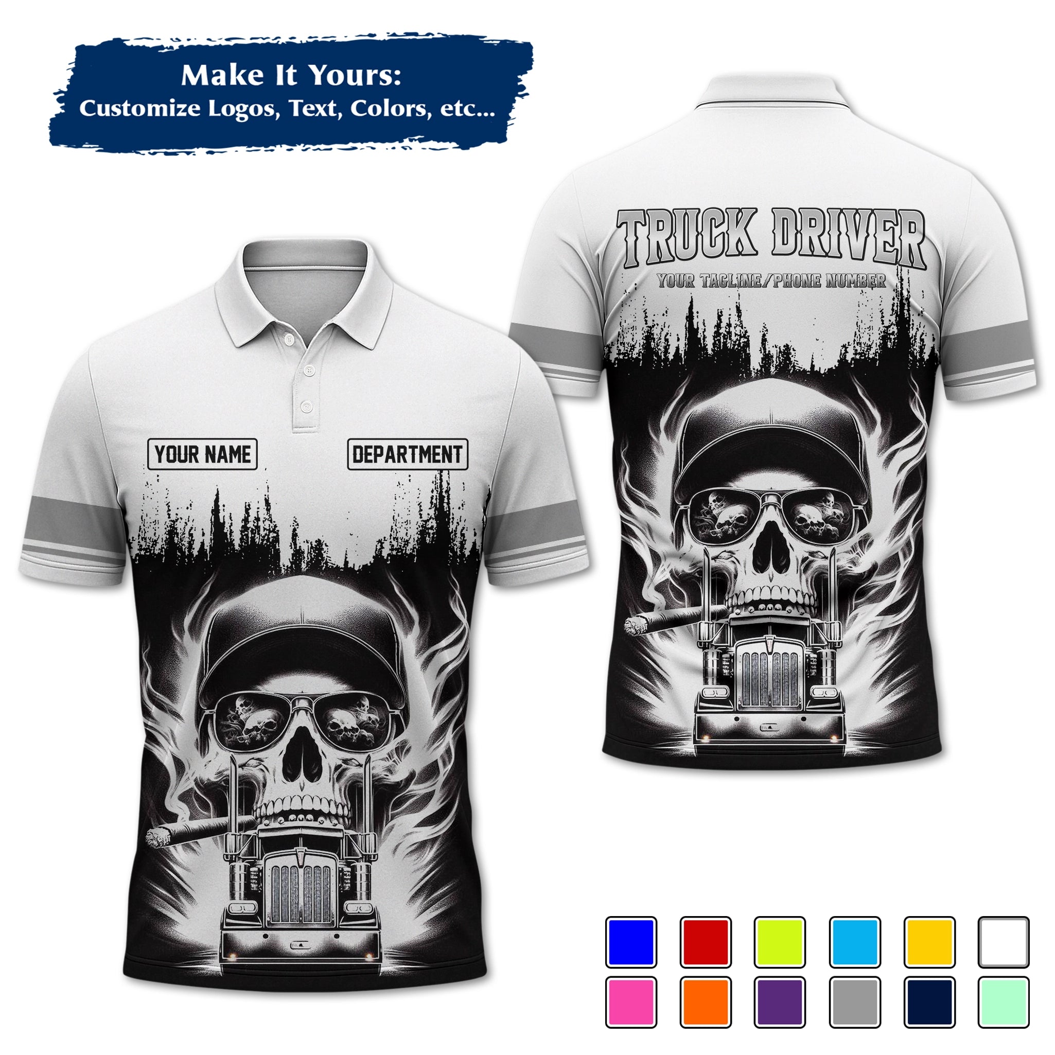 Custom Logo Trucker Apparel, Bulk Order Available, Personalized Gift for Trucking Business TRD01