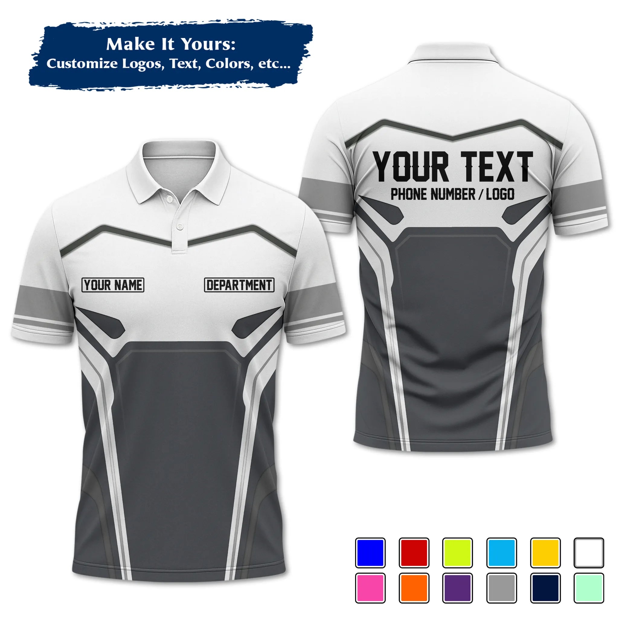 Custom Work Shirt & Uniform – Personalized with Company Logo, Name & Contact Inf UNF15