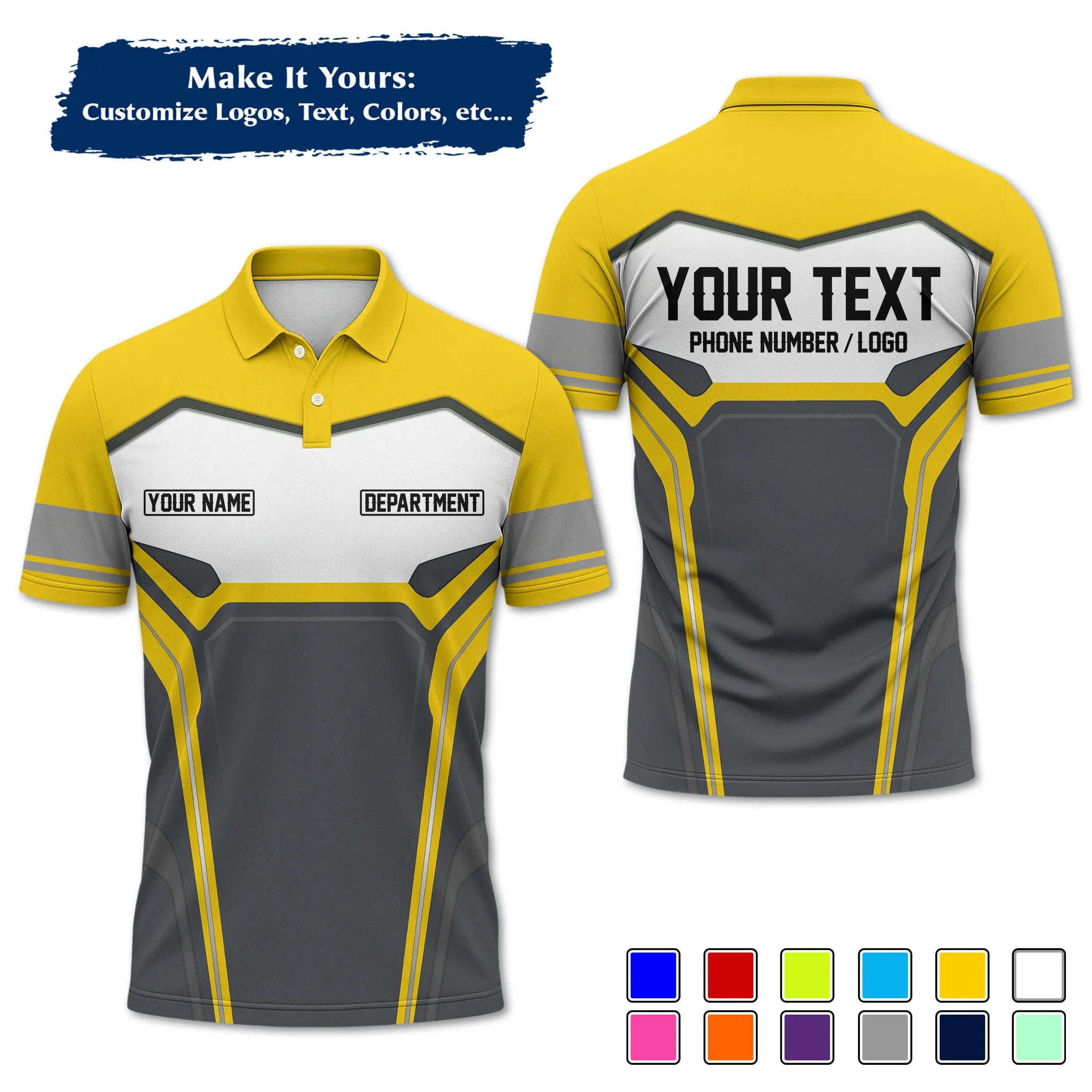 Custom Work Shirt & Uniform – Personalized with Company Logo, Name & Contact Inf UNF15