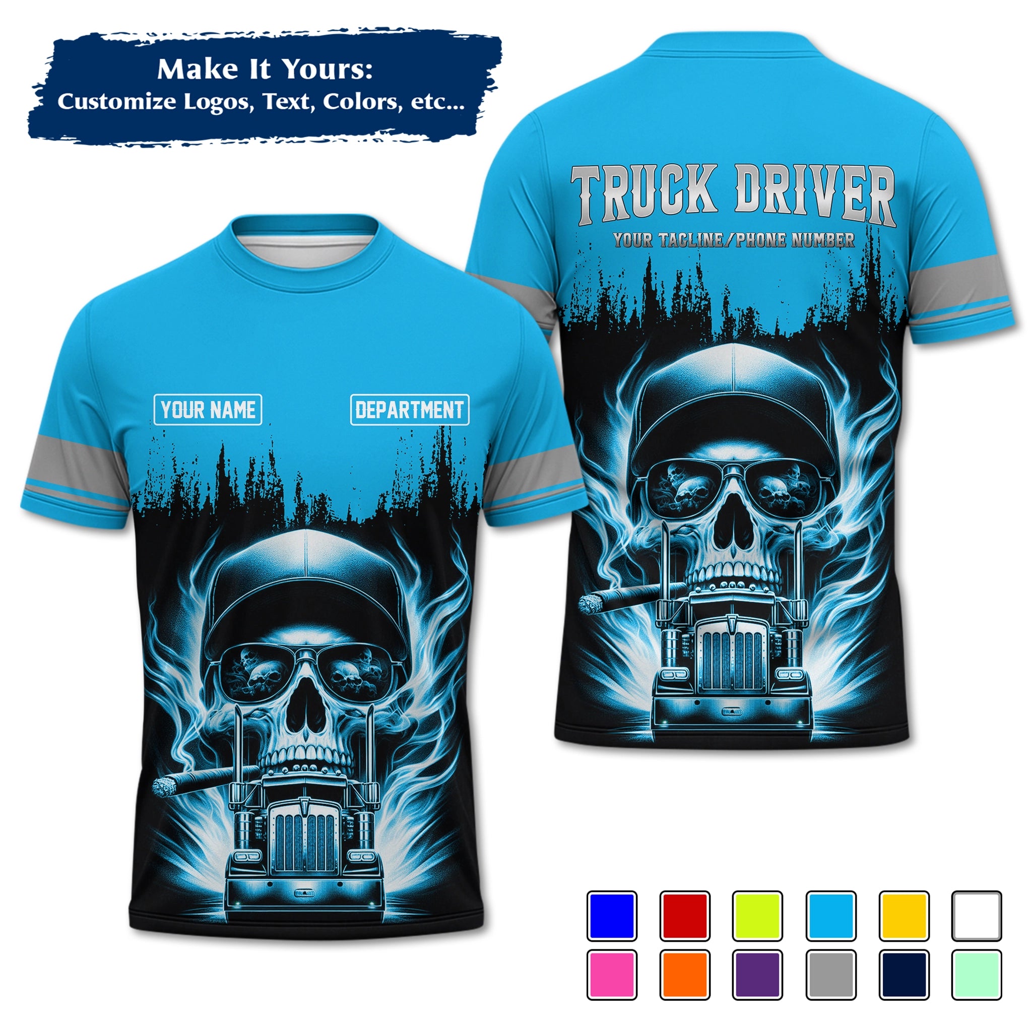 Custom Logo Trucker Apparel, Bulk Order Available, Personalized Gift for Trucking Business TRD01