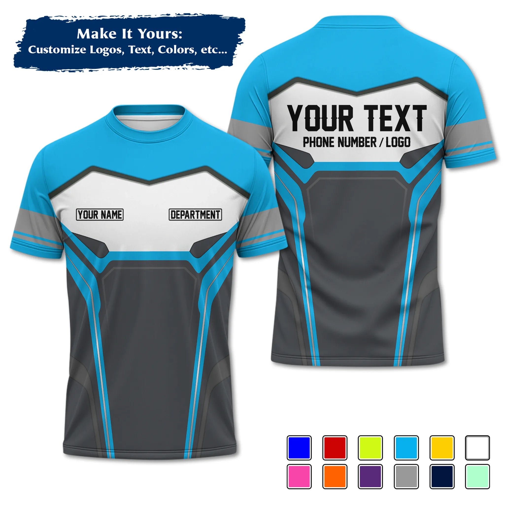 Custom Work Shirt & Uniform – Personalized with Company Logo, Name & Contact Inf UNF15