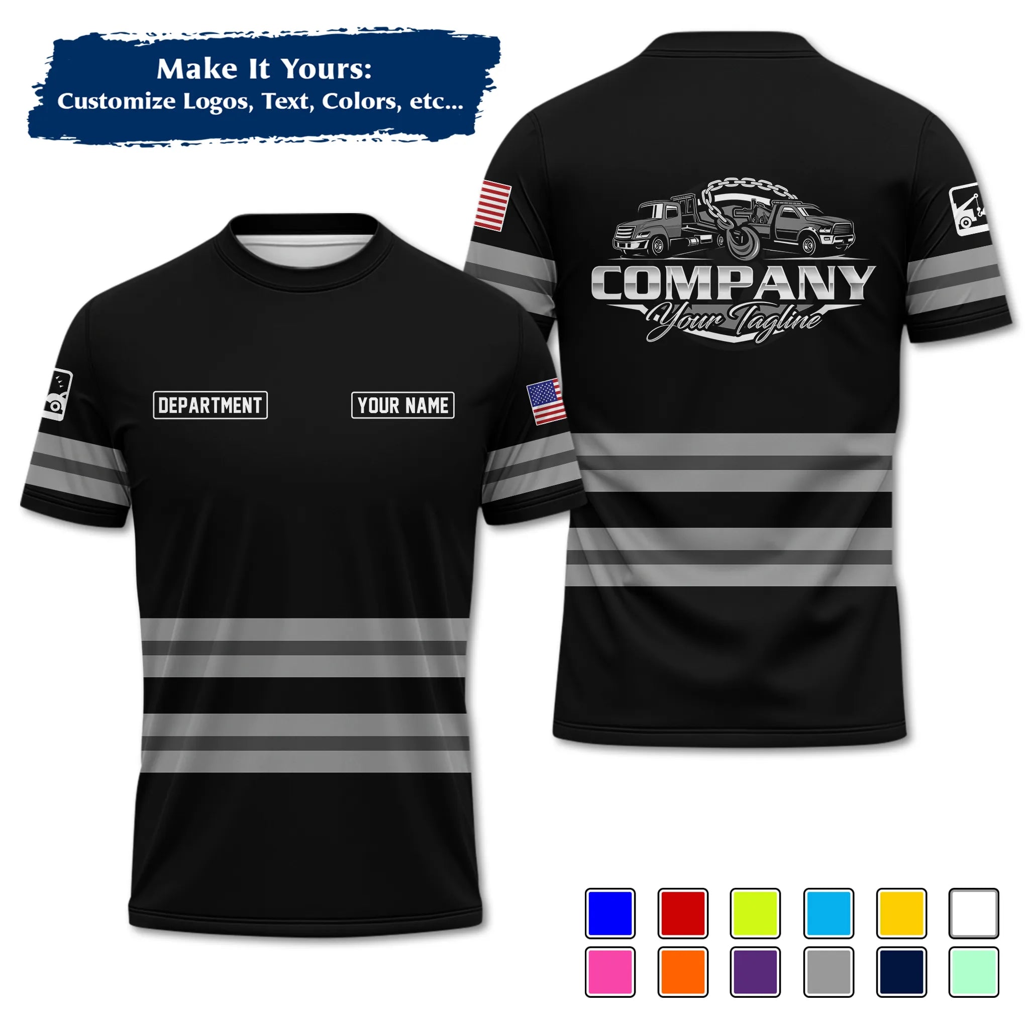 Custom Logo Trucker Apparel, Bulk Order Available, Personalized Gift for Trucking Business TRD11