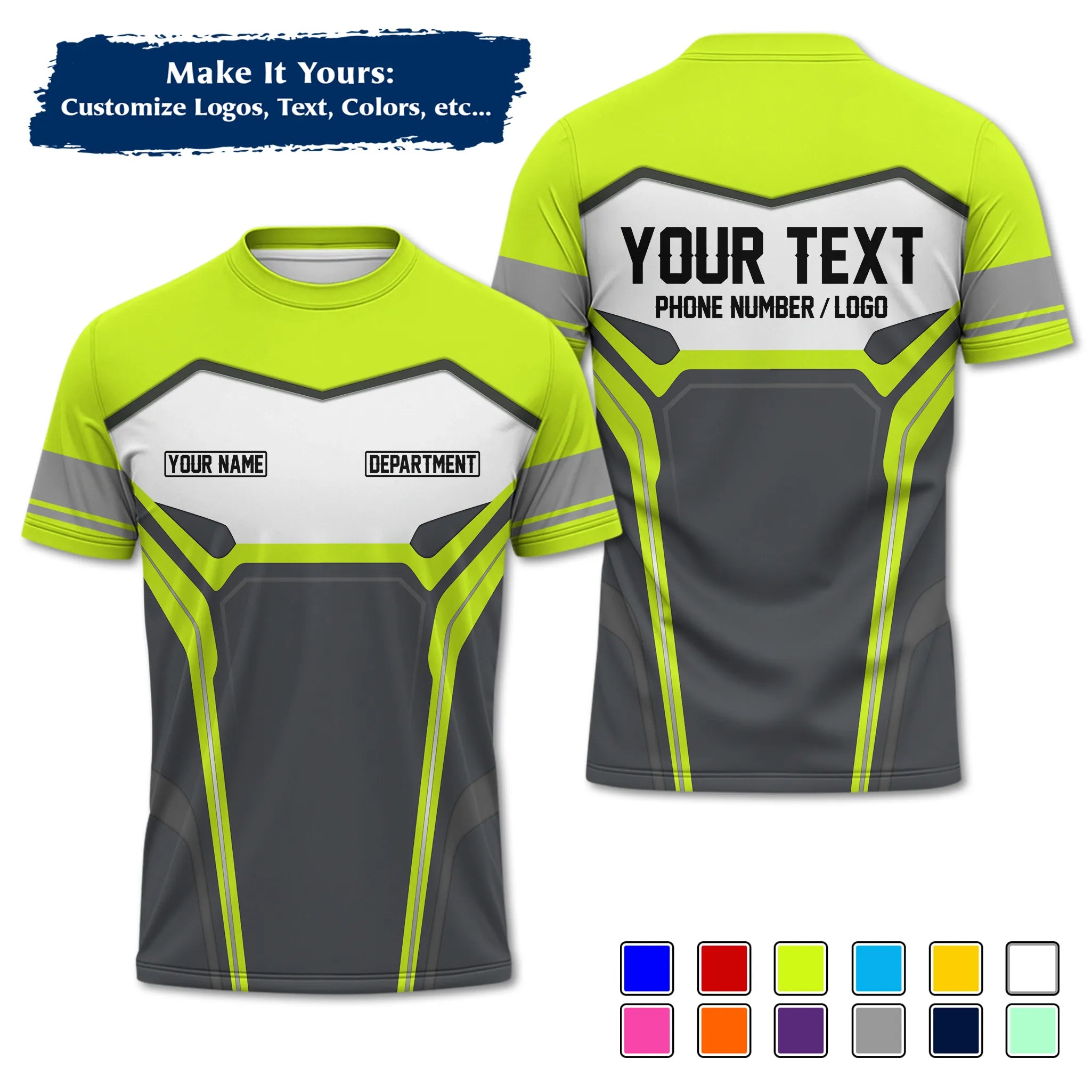 Custom Work Shirt & Uniform – Personalized with Company Logo, Name & Contact Inf UNF15