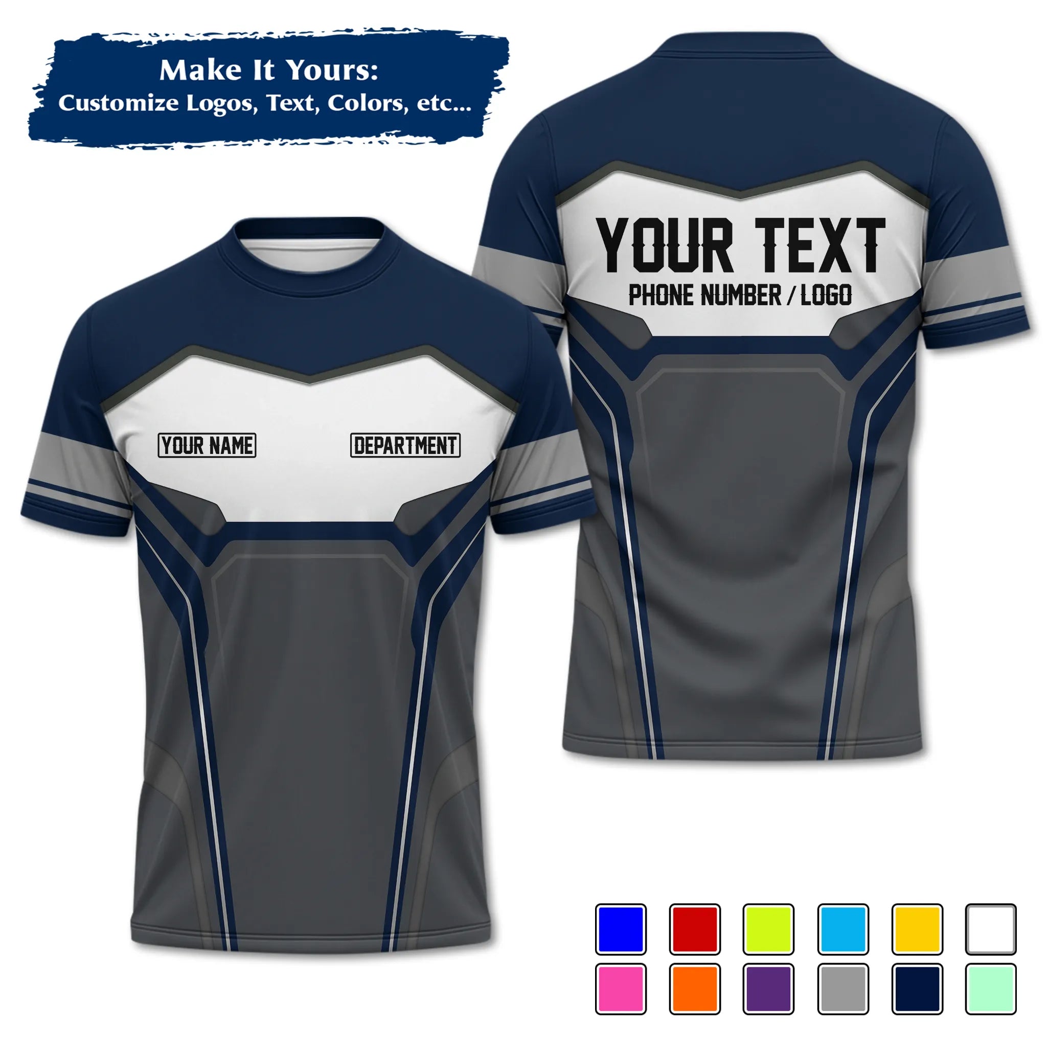 Custom Work Shirt & Uniform – Personalized with Company Logo, Name & Contact Inf UNF15
