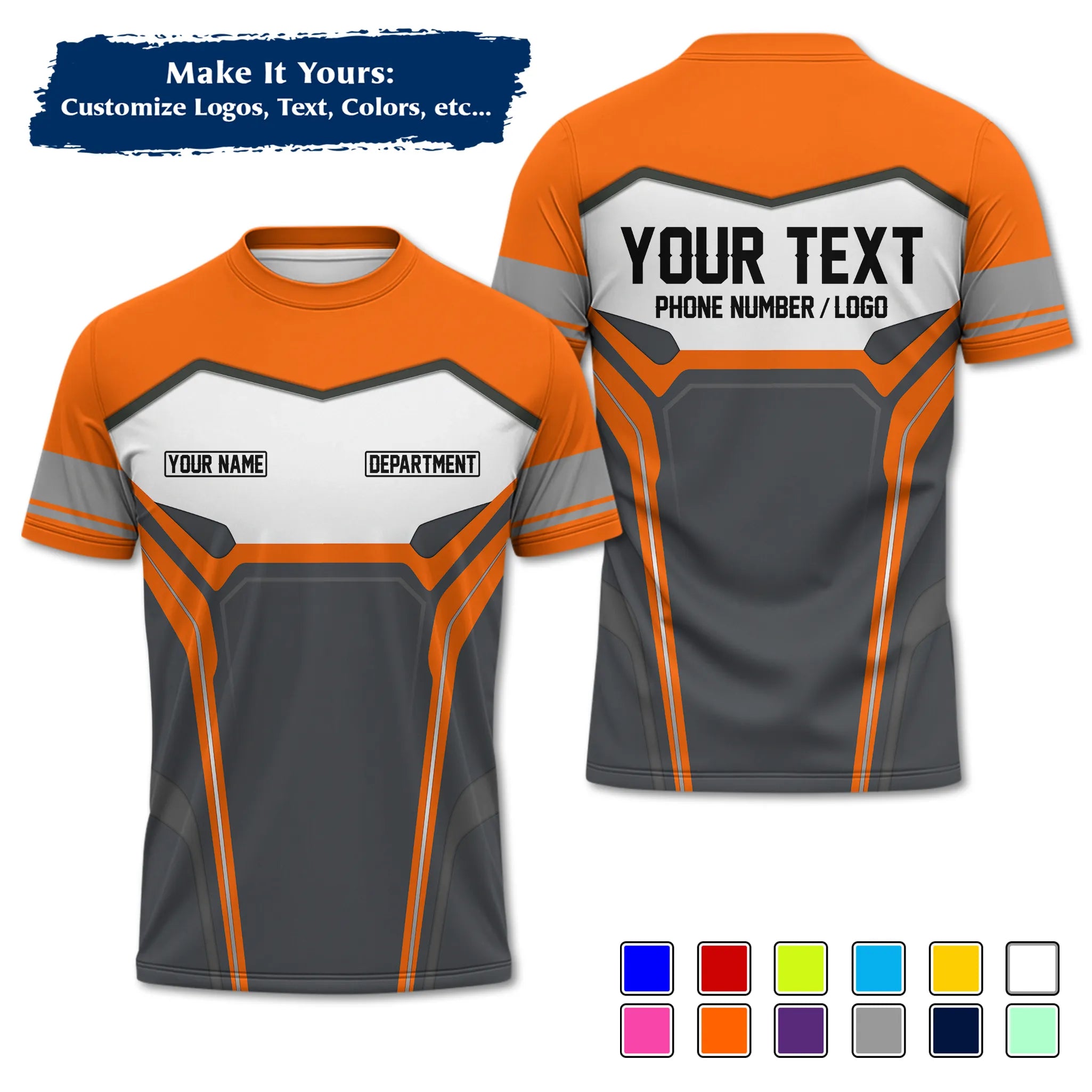 Custom Work Shirt & Uniform – Personalized with Company Logo, Name & Contact Inf UNF15