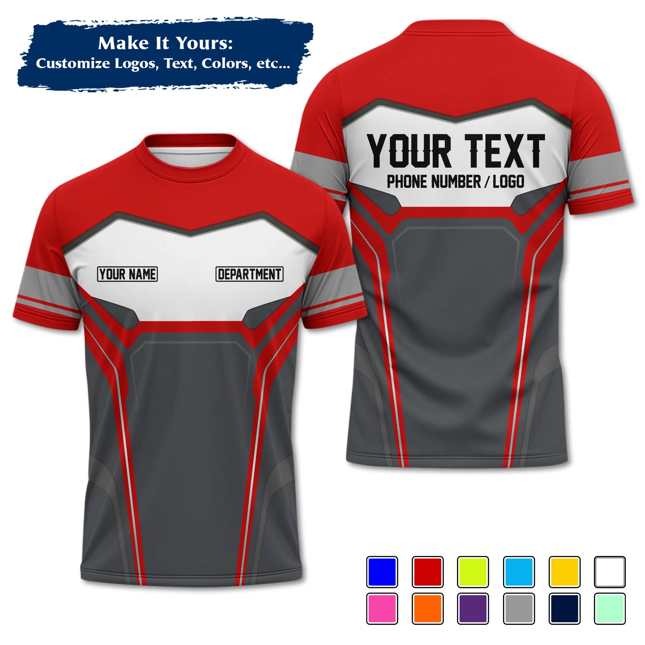 Custom Work Shirt & Uniform – Personalized with Company Logo, Name & Contact Inf UNF15