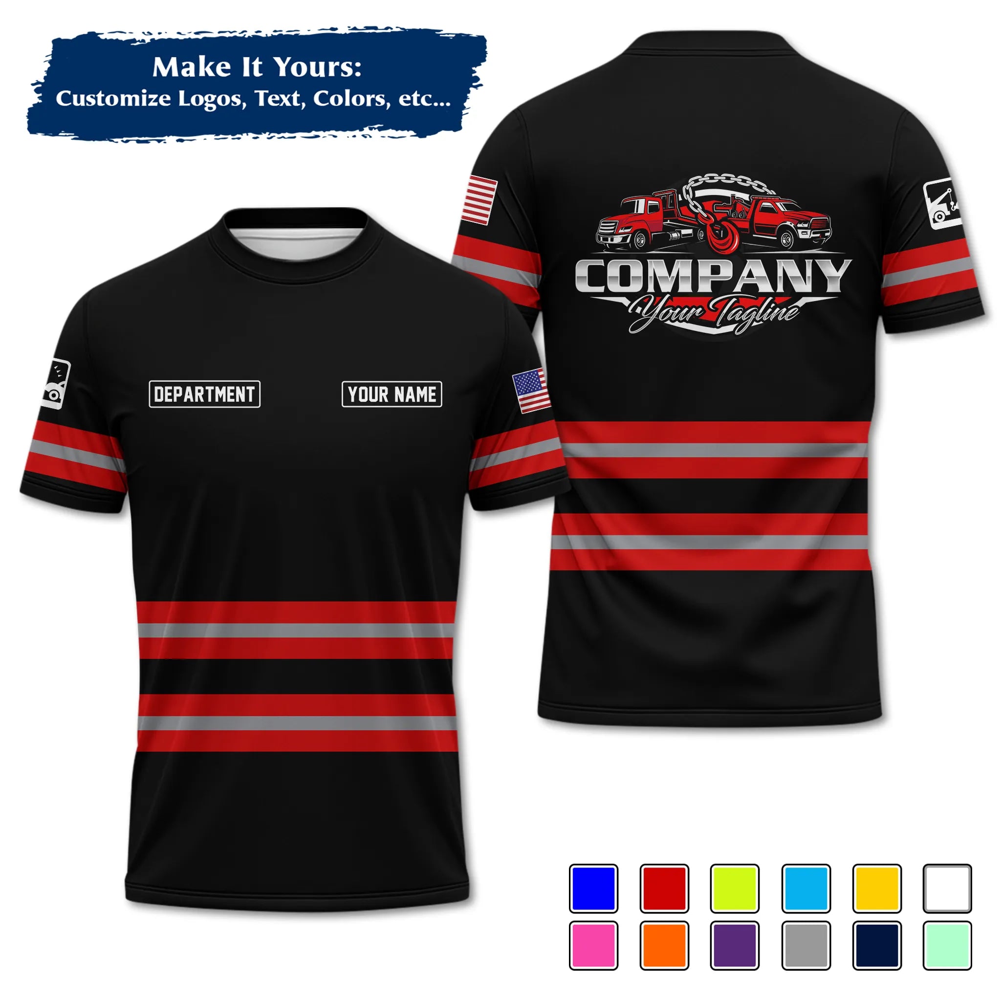 Custom Logo Trucker Apparel, Bulk Order Available, Personalized Gift for Trucking Business TRD11