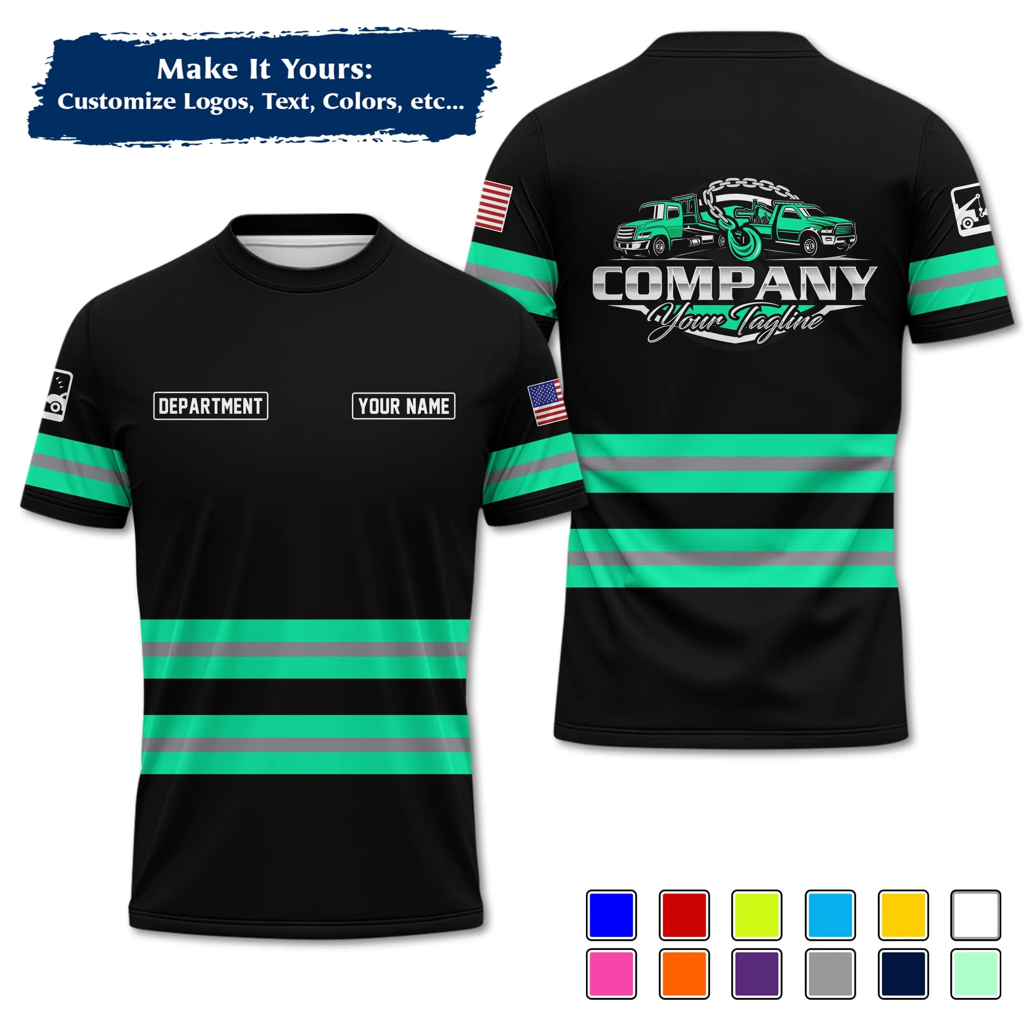 Custom Logo Trucker Apparel, Bulk Order Available, Personalized Gift for Trucking Business TRD11