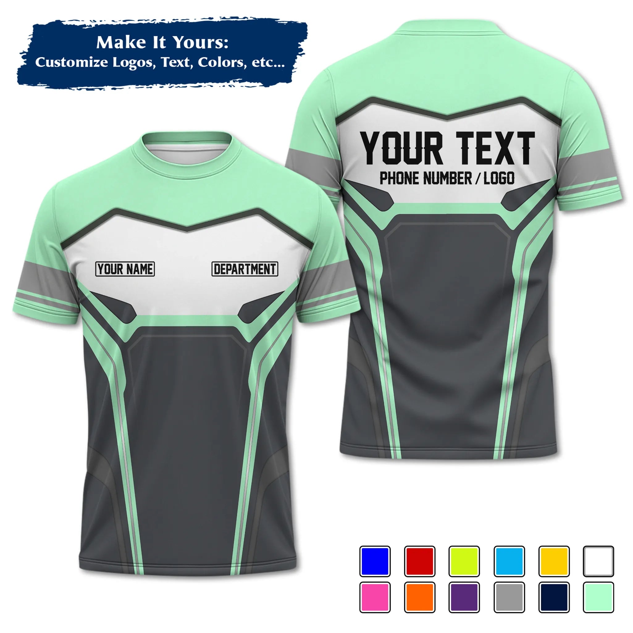 Custom Work Shirt & Uniform – Personalized with Company Logo, Name & Contact Inf UNF15