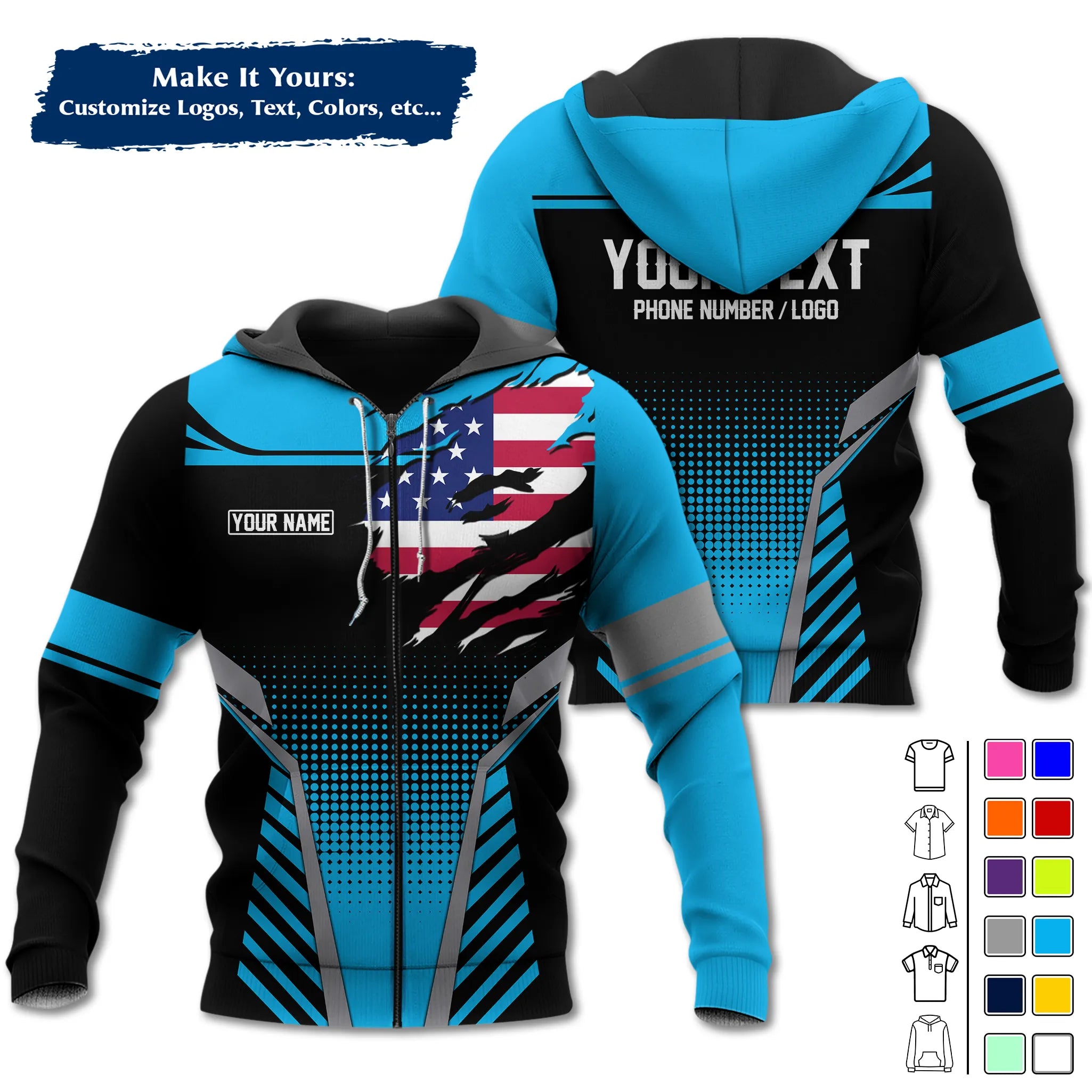 Custom Work Shirt & Uniform – Personalized with Company Logo, Name & Contact Inf UNF14