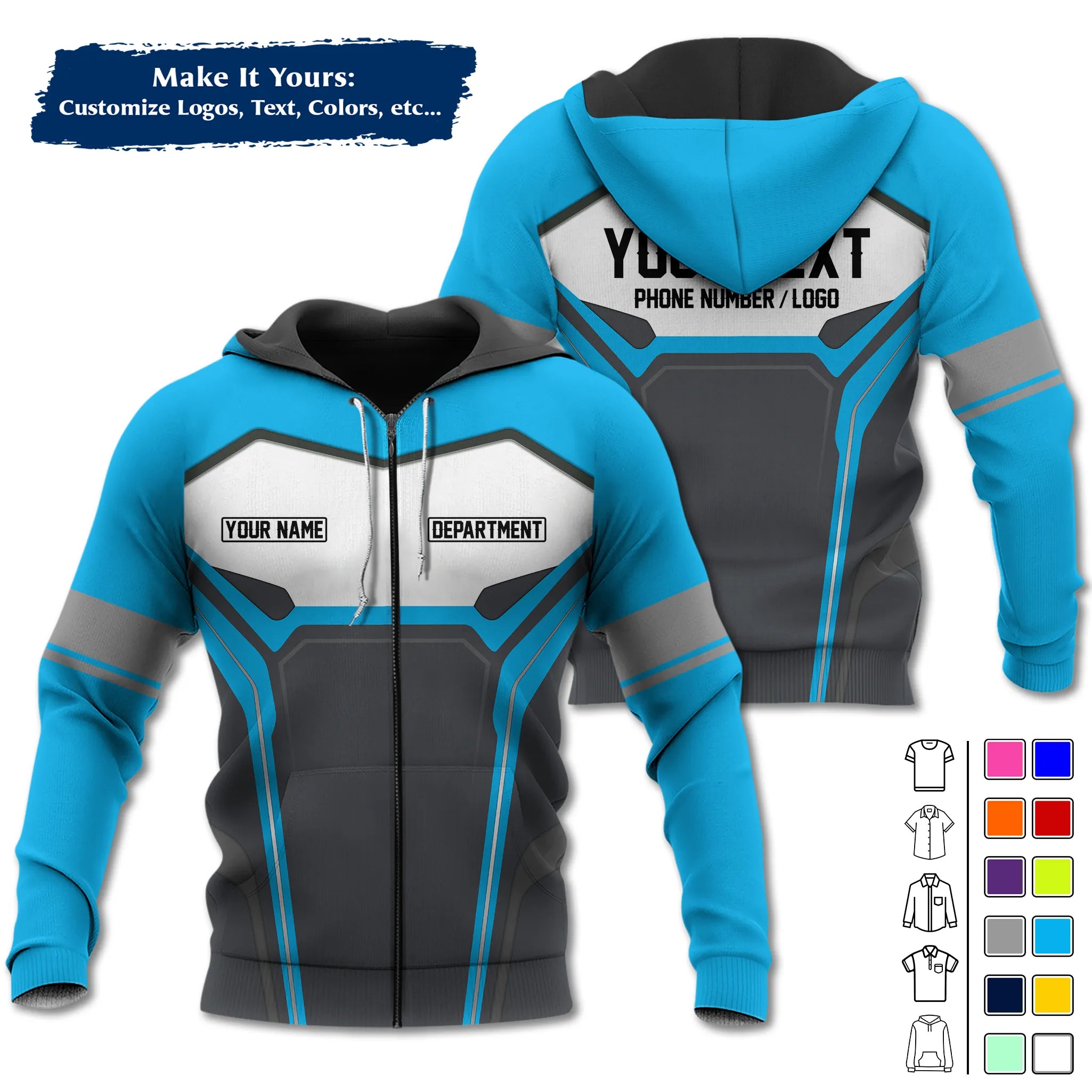 Custom Work Shirt & Uniform – Personalized with Company Logo, Name & Contact Inf UNF15