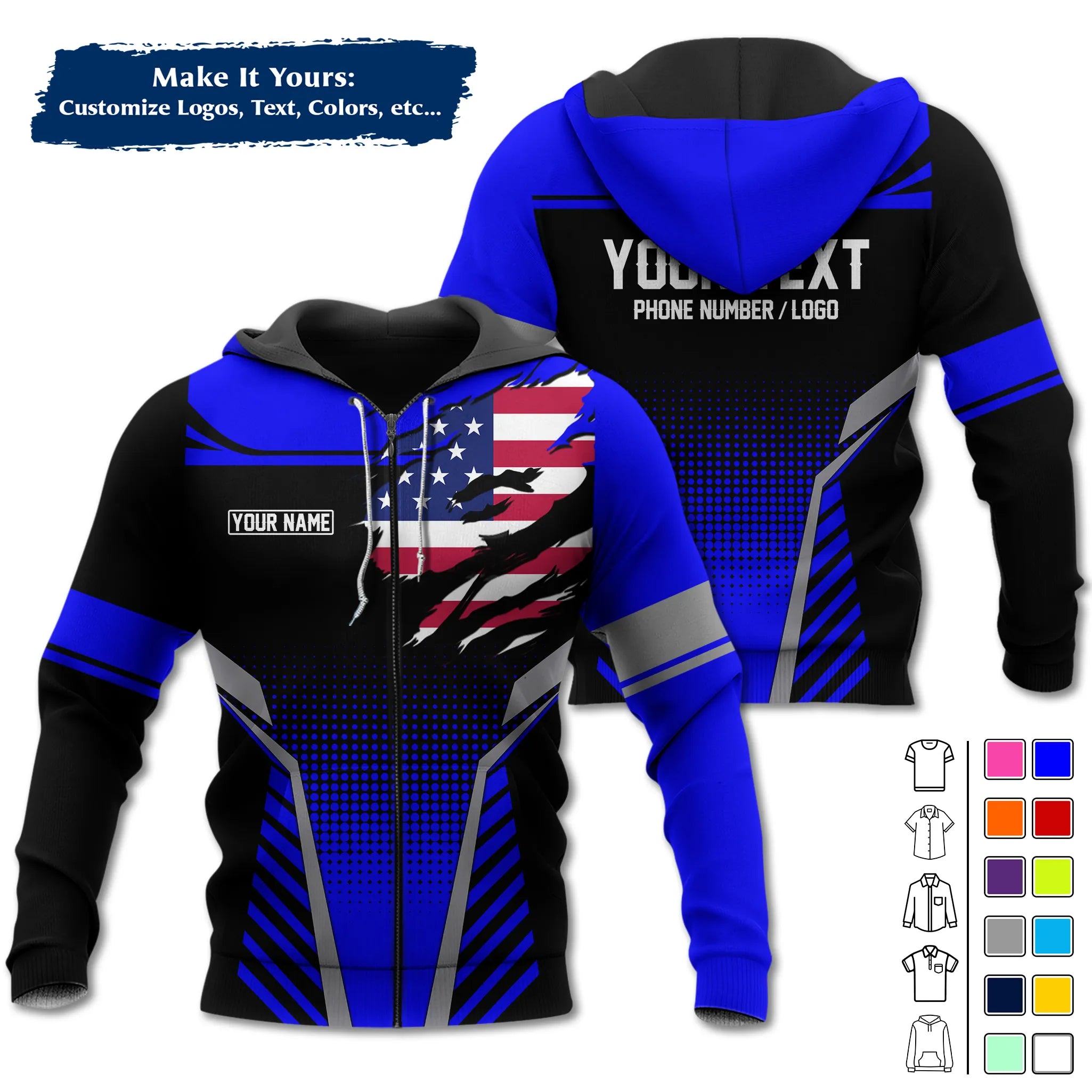 Custom Work Shirt & Uniform – Personalized with Company Logo, Name & Contact Inf UNF14