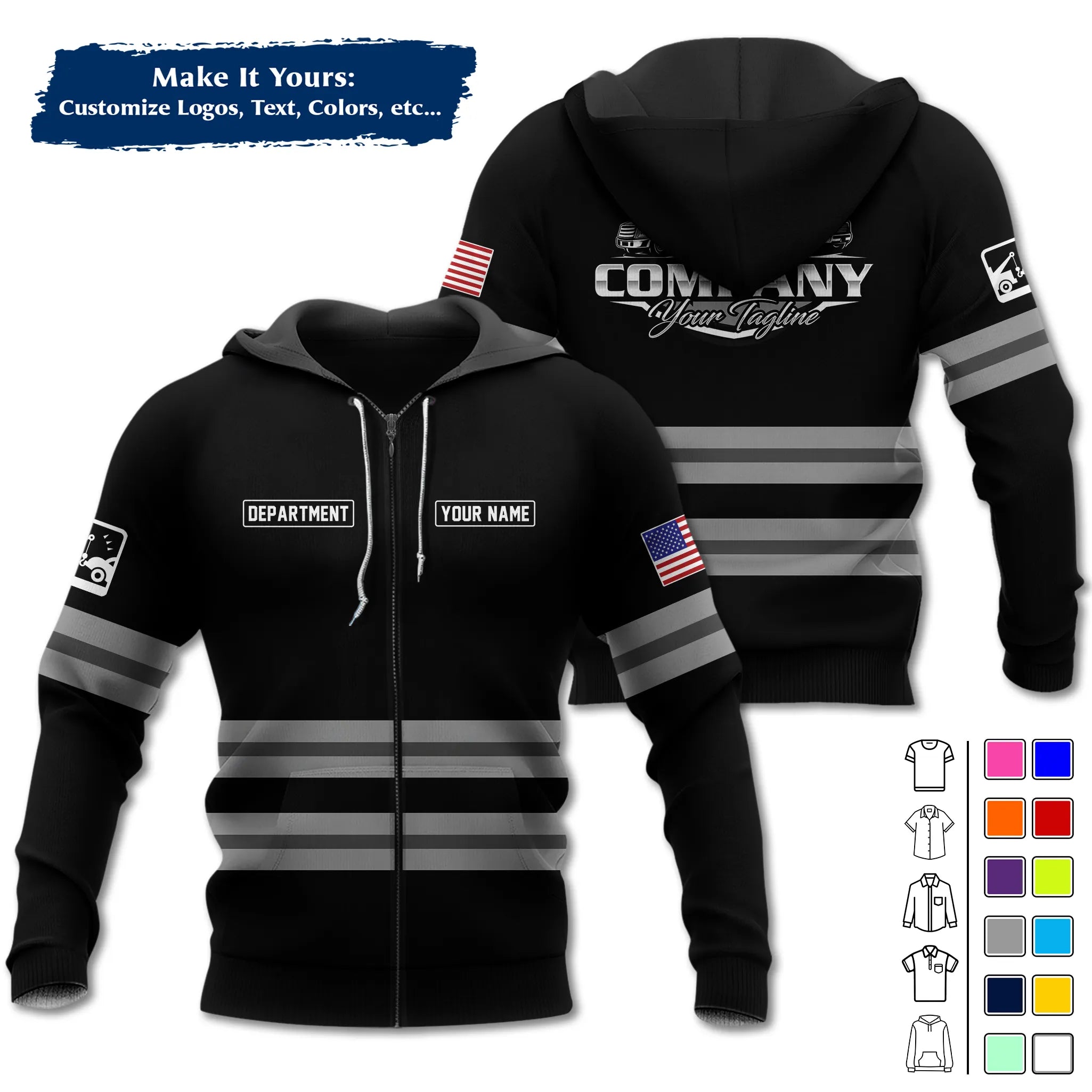 Custom Logo Trucker Apparel, Bulk Order Available, Personalized Gift for Trucking Business TRD11