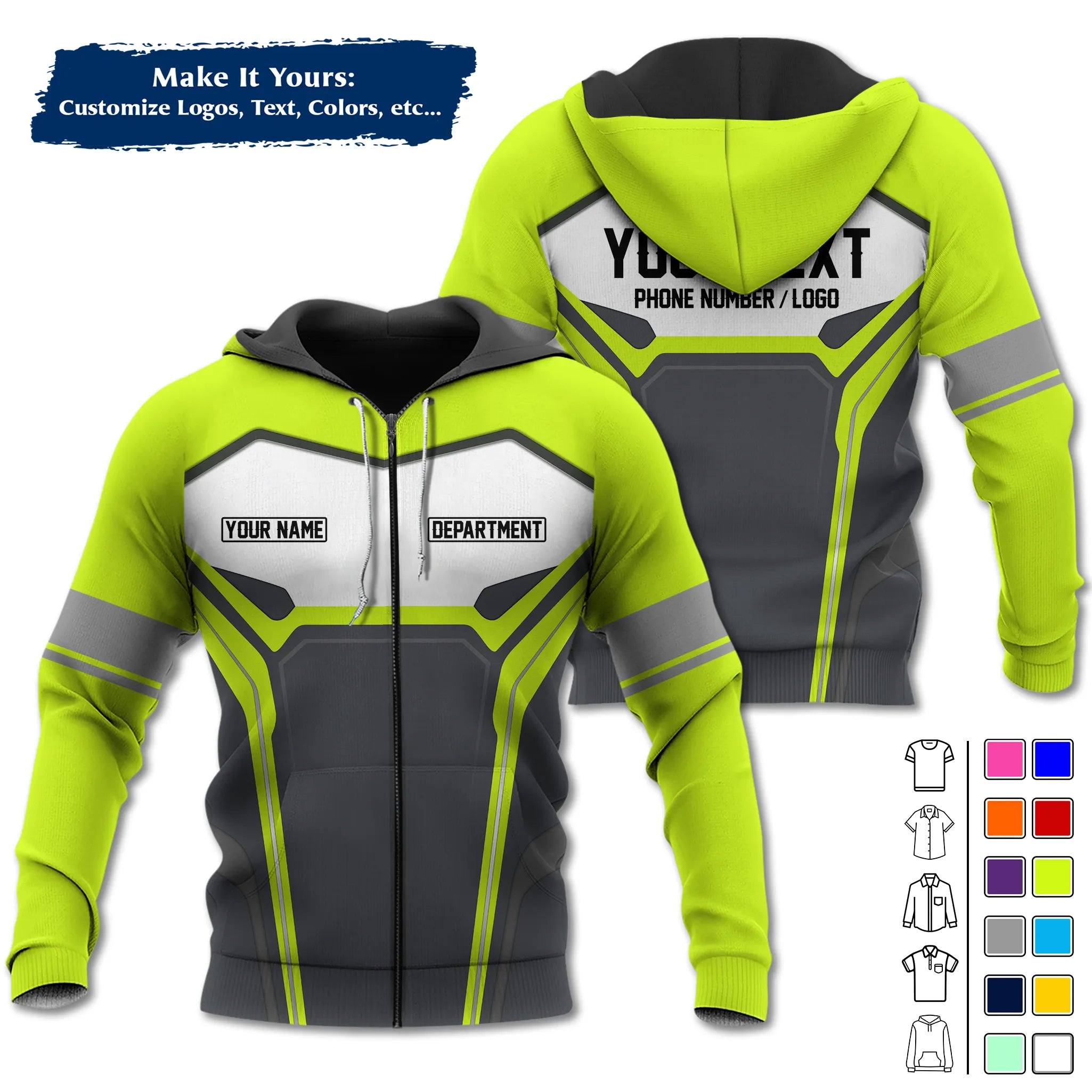 Custom Work Shirt & Uniform – Personalized with Company Logo, Name & Contact Inf UNF15