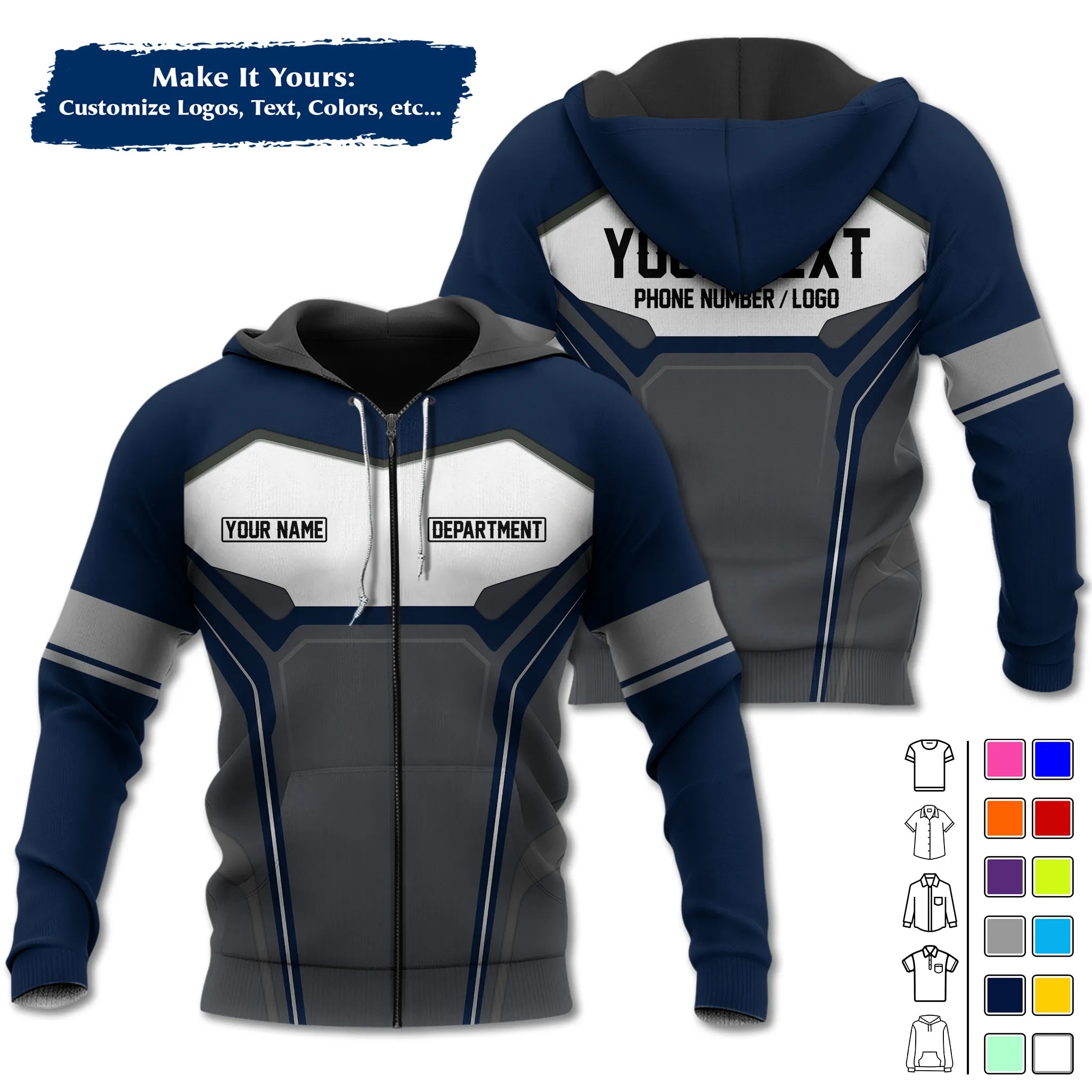 Custom Work Shirt & Uniform – Personalized with Company Logo, Name & Contact Inf UNF15