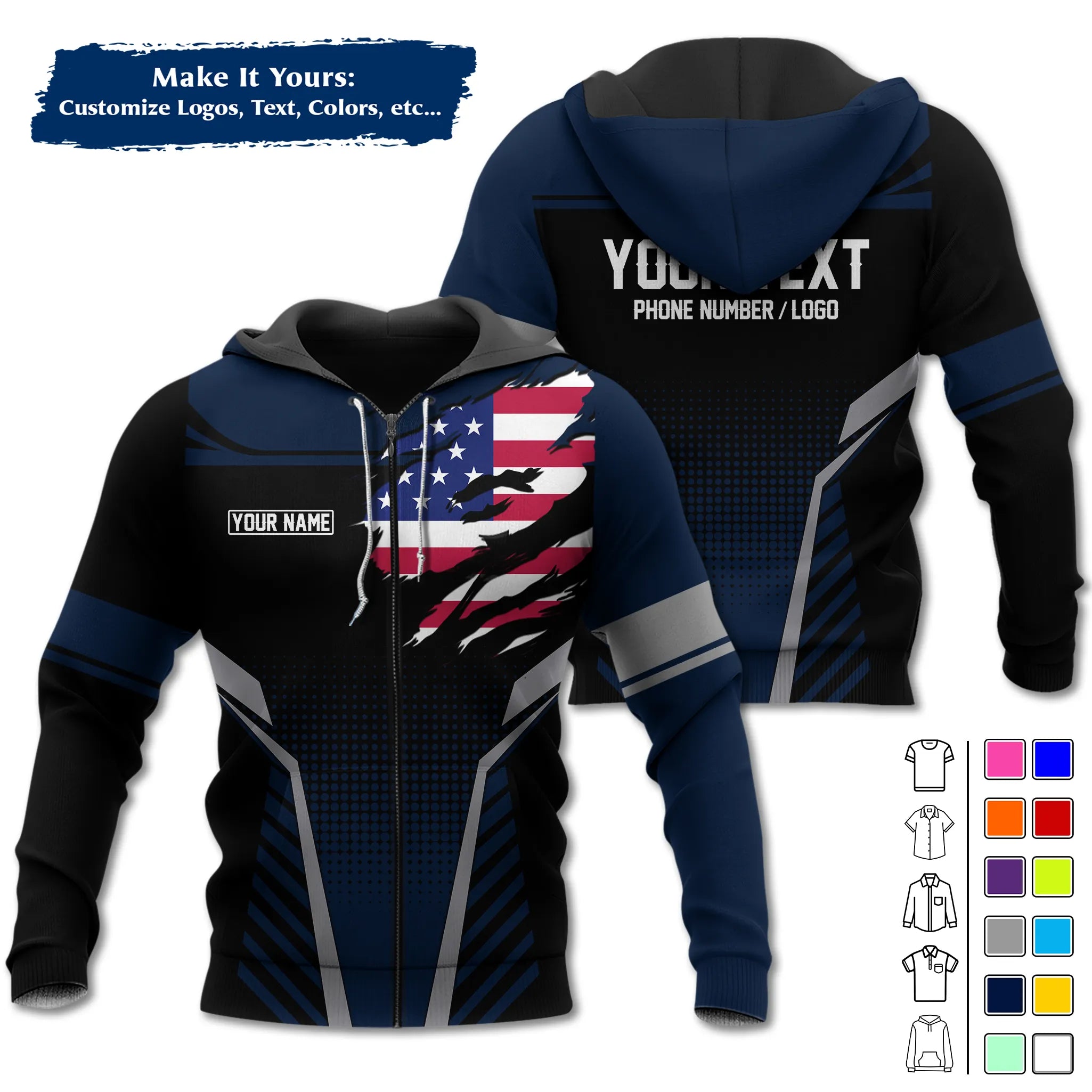 Custom Work Shirt & Uniform – Personalized with Company Logo, Name & Contact Inf UNF14