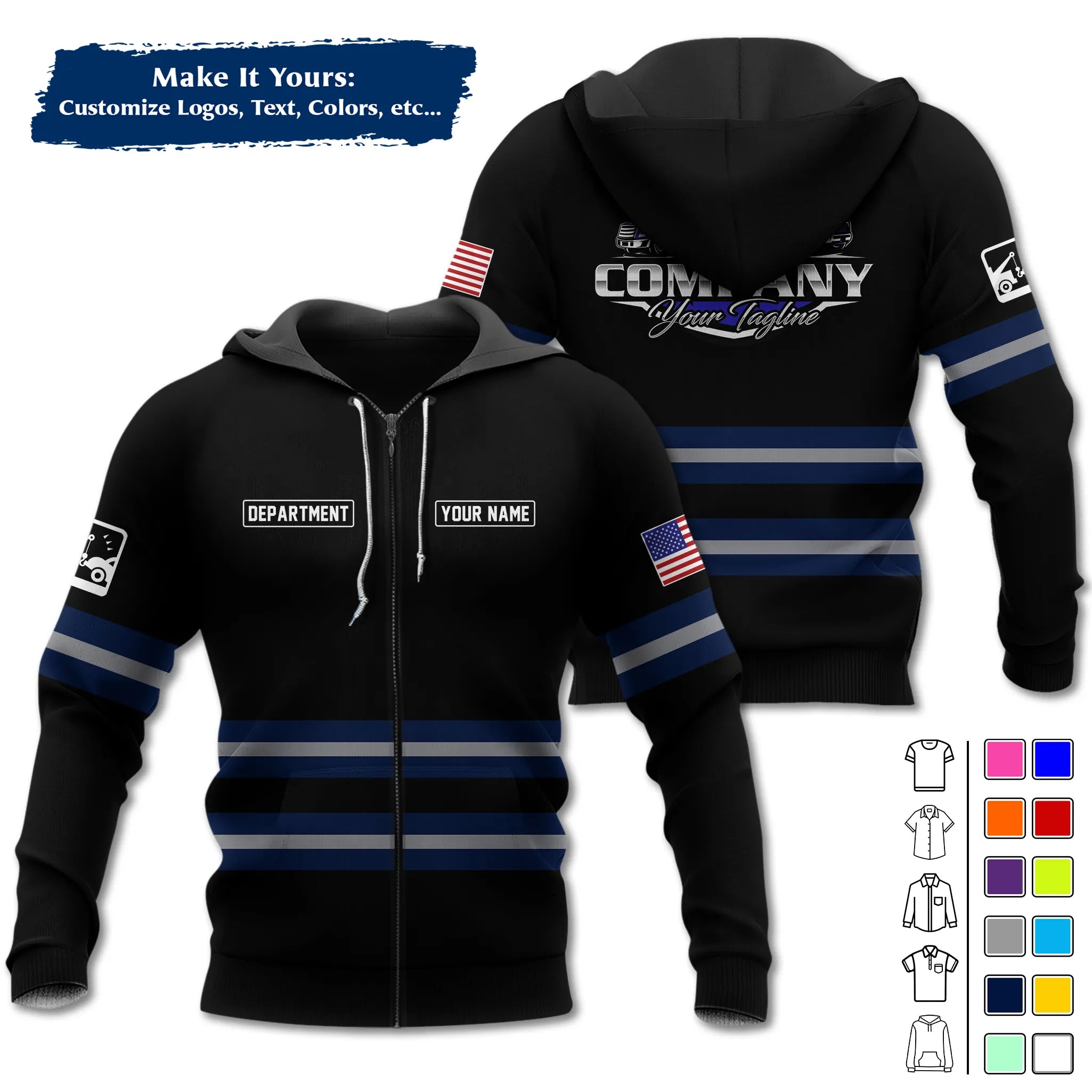 Custom Logo Trucker Apparel, Bulk Order Available, Personalized Gift for Trucking Business TRD11