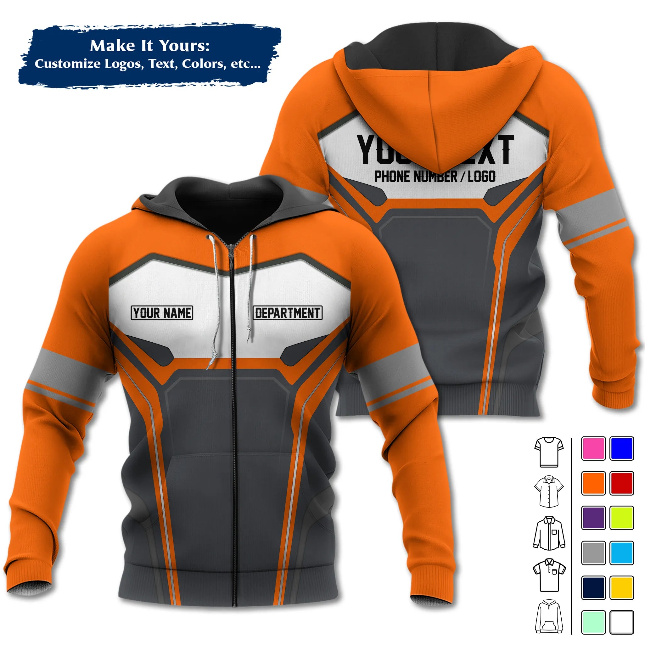 Custom Work Shirt & Uniform – Personalized with Company Logo, Name & Contact Inf UNF15