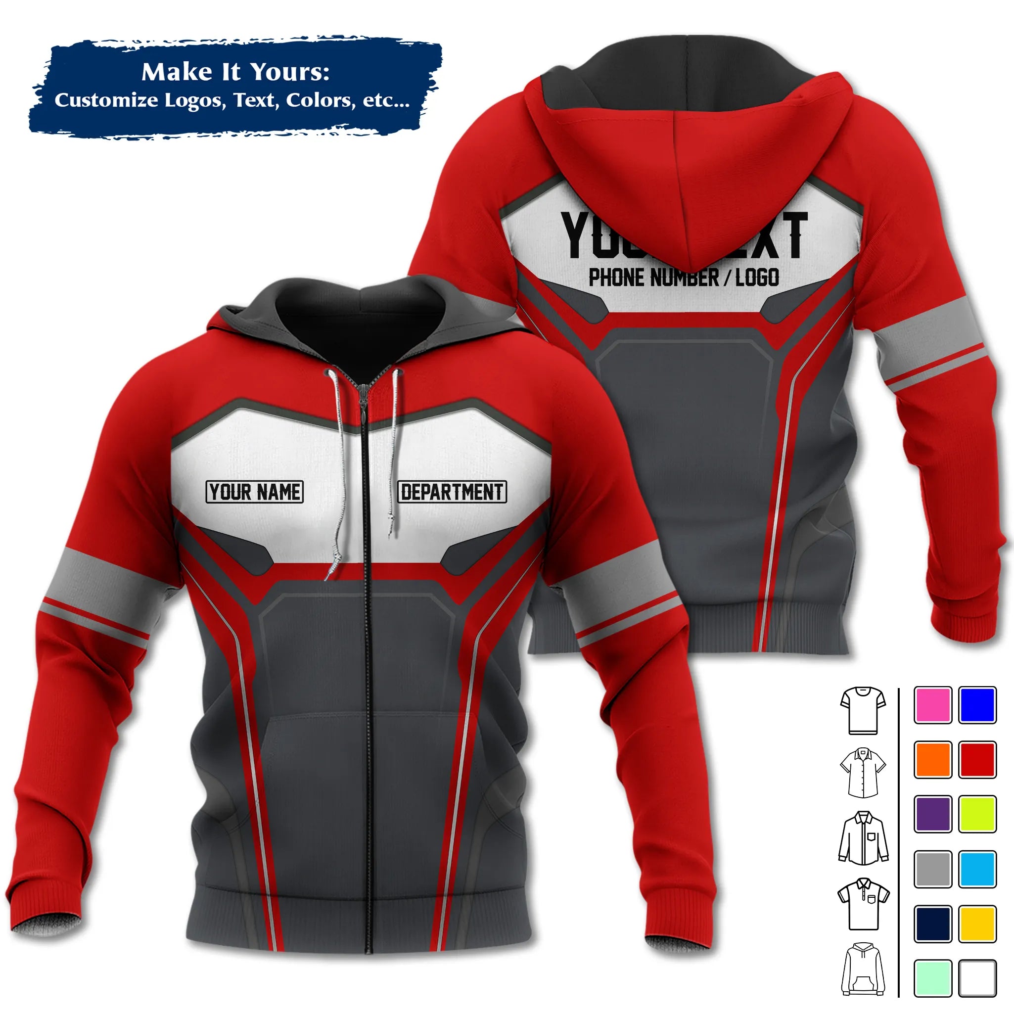 Custom Work Shirt & Uniform – Personalized with Company Logo, Name & Contact Inf UNF15