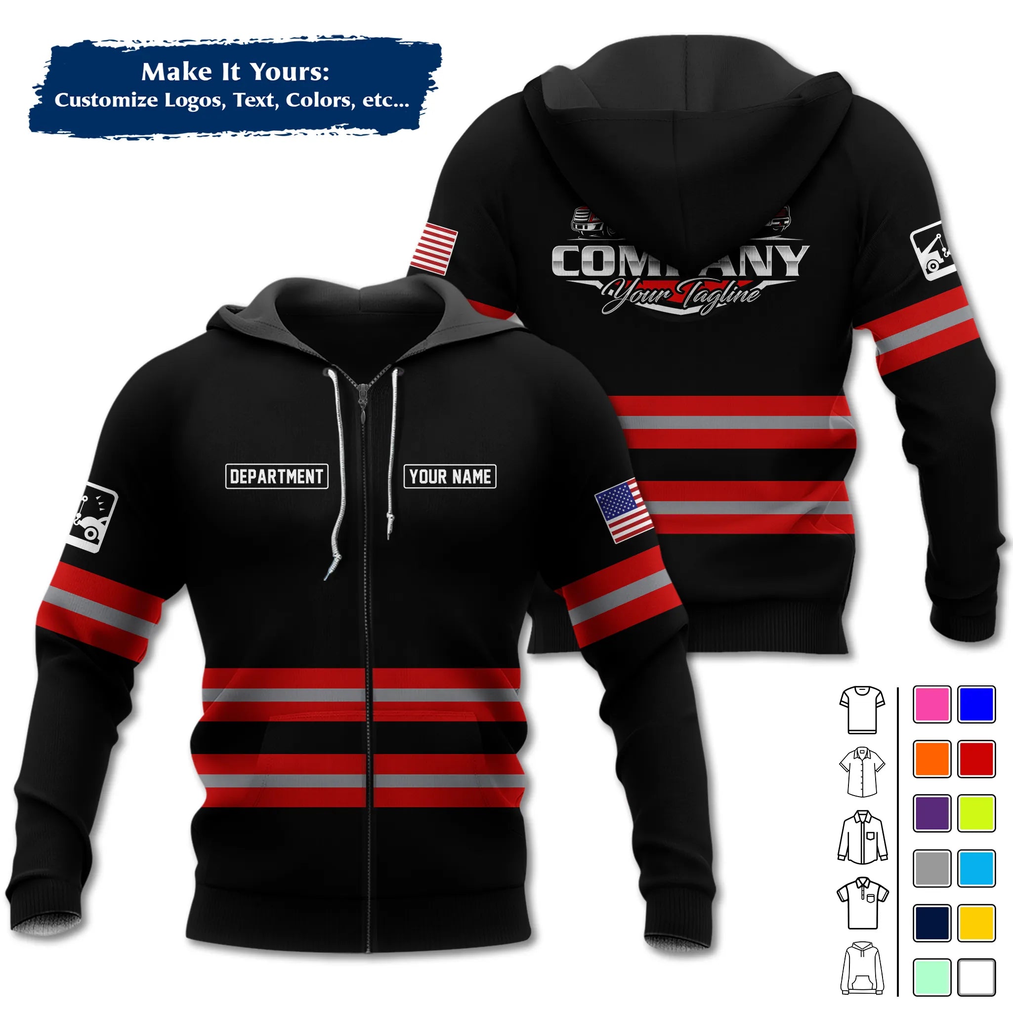 Custom Logo Trucker Apparel, Bulk Order Available, Personalized Gift for Trucking Business TRD11