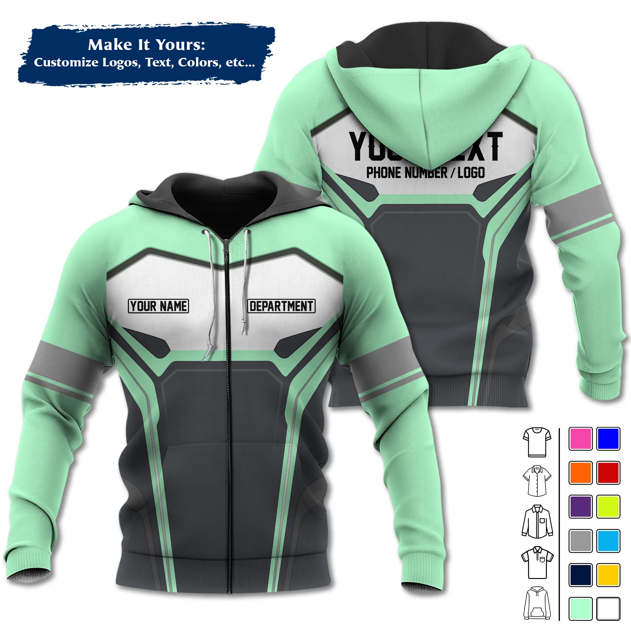 Custom Work Shirt & Uniform – Personalized with Company Logo, Name & Contact Inf UNF15