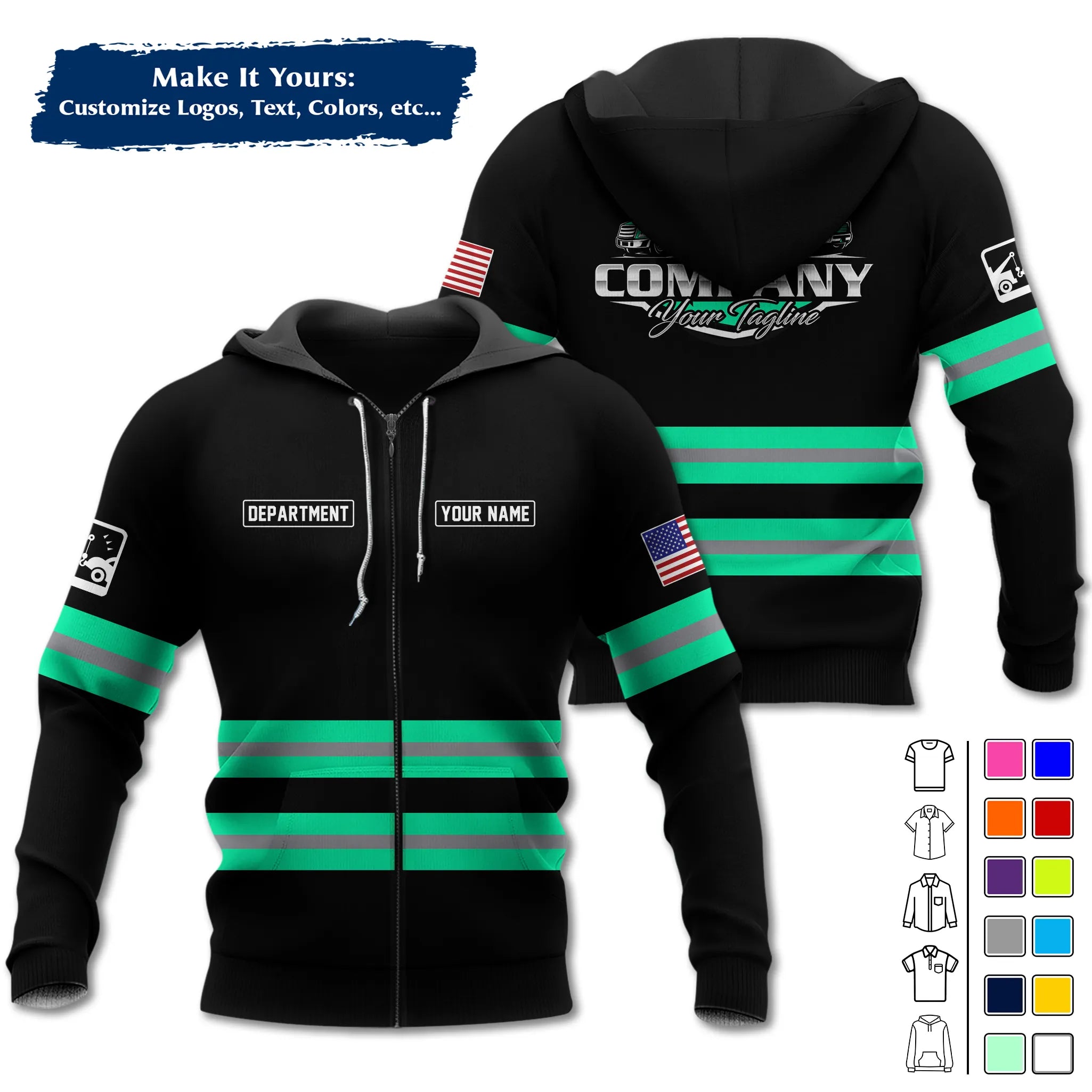 Custom Logo Trucker Apparel, Bulk Order Available, Personalized Gift for Trucking Business TRD11