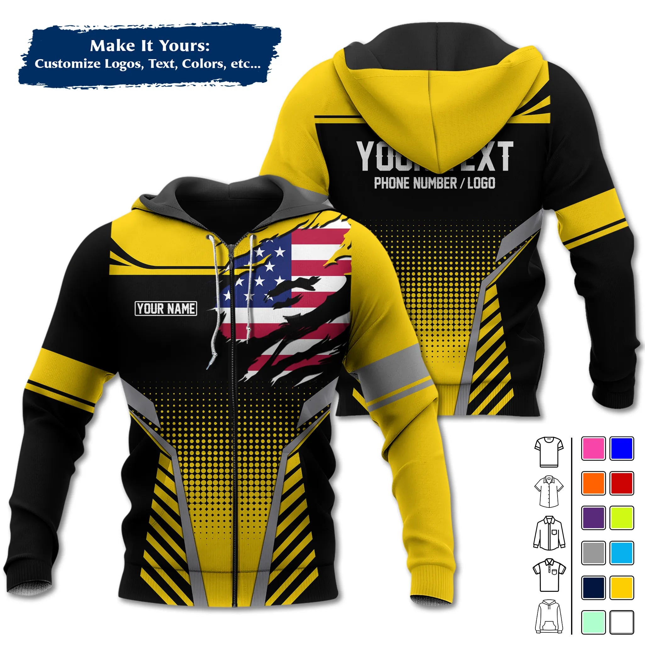 Custom Work Shirt & Uniform – Personalized with Company Logo, Name & Contact Inf UNF14