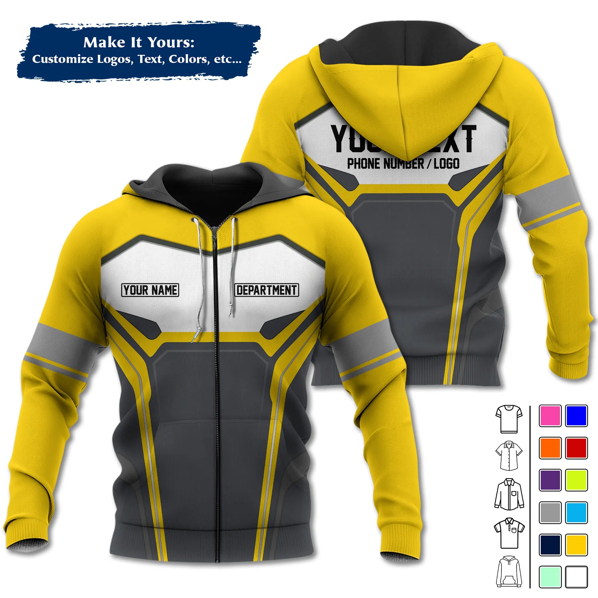 Custom Work Shirt & Uniform – Personalized with Company Logo, Name & Contact Inf UNF15