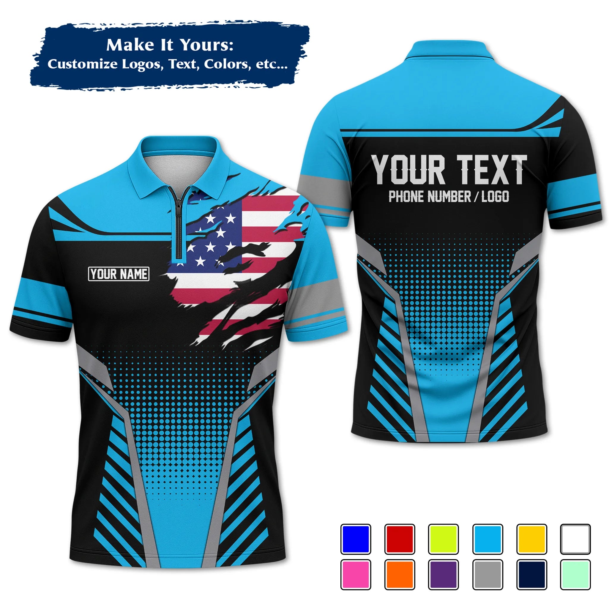 Custom Work Shirt & Uniform – Personalized with Company Logo, Name & Contact Inf UNF14