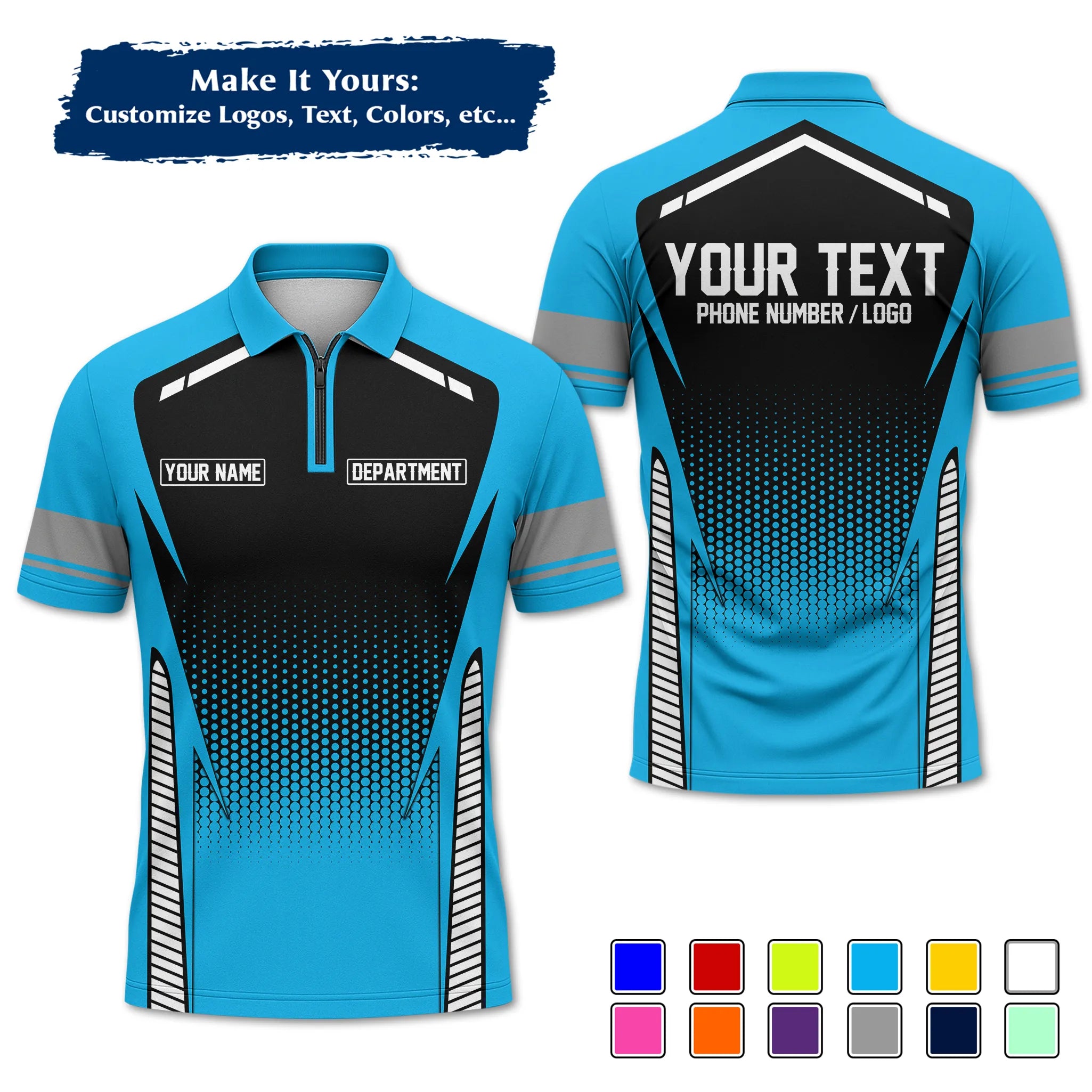Custom Work Shirt & Uniform – Personalized with Company Logo, Name & Contact Inf UNF12