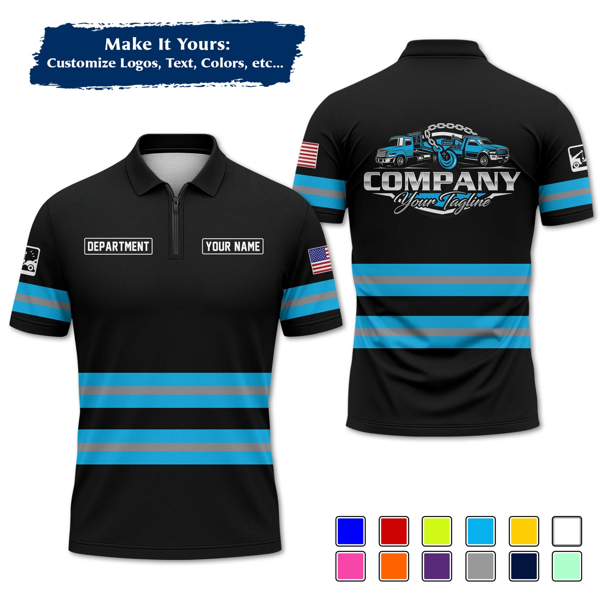 Custom Logo Trucker Apparel, Bulk Order Available, Personalized Gift for Trucking Business TRD11