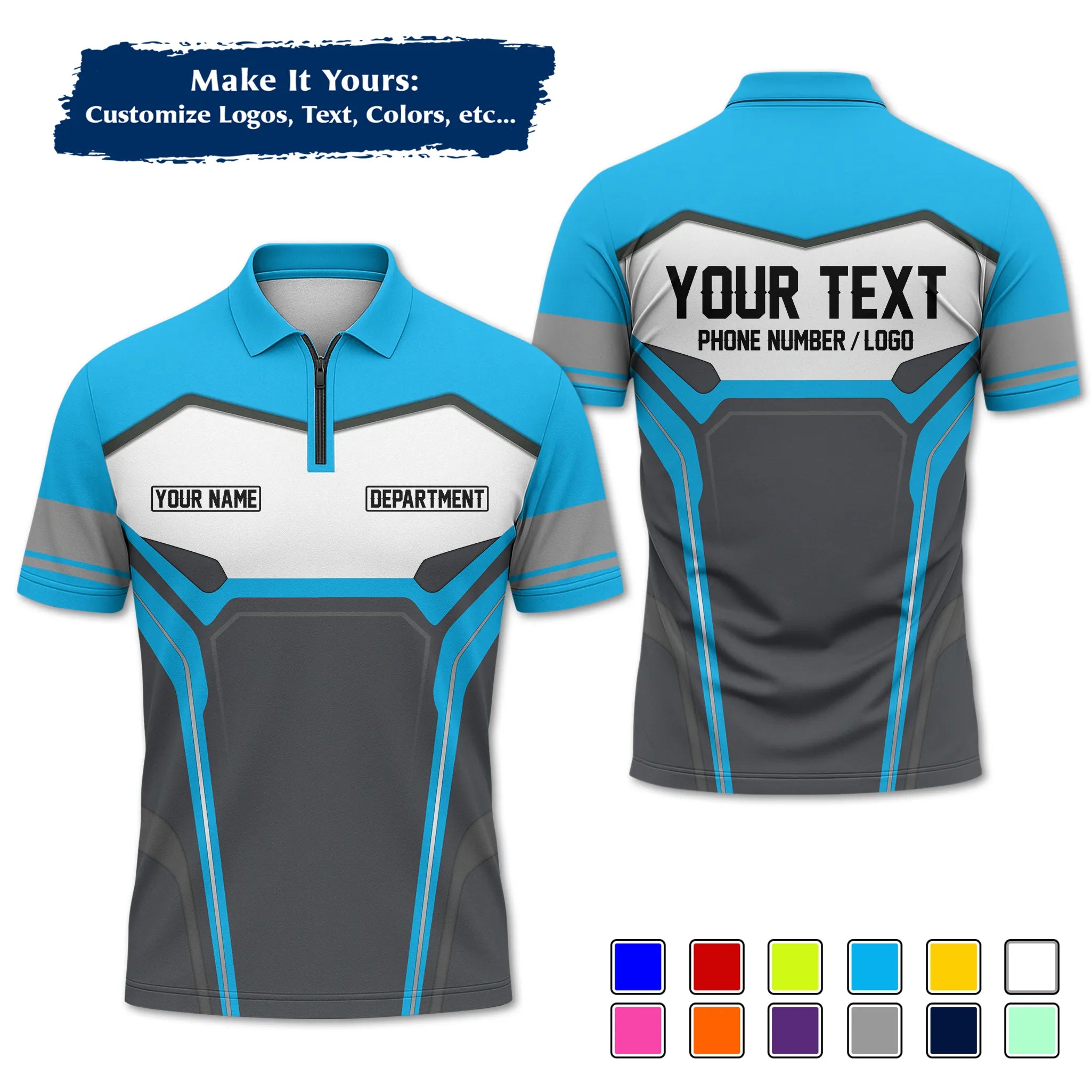 Custom Work Shirt & Uniform – Personalized with Company Logo, Name & Contact Inf UNF15