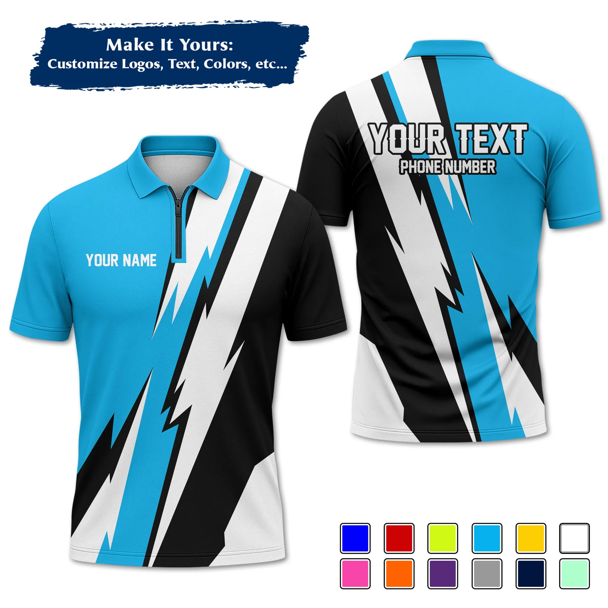 Custom Work Shirt & Uniform – Personalized with Company Logo, Name & Contact Inf UNF13