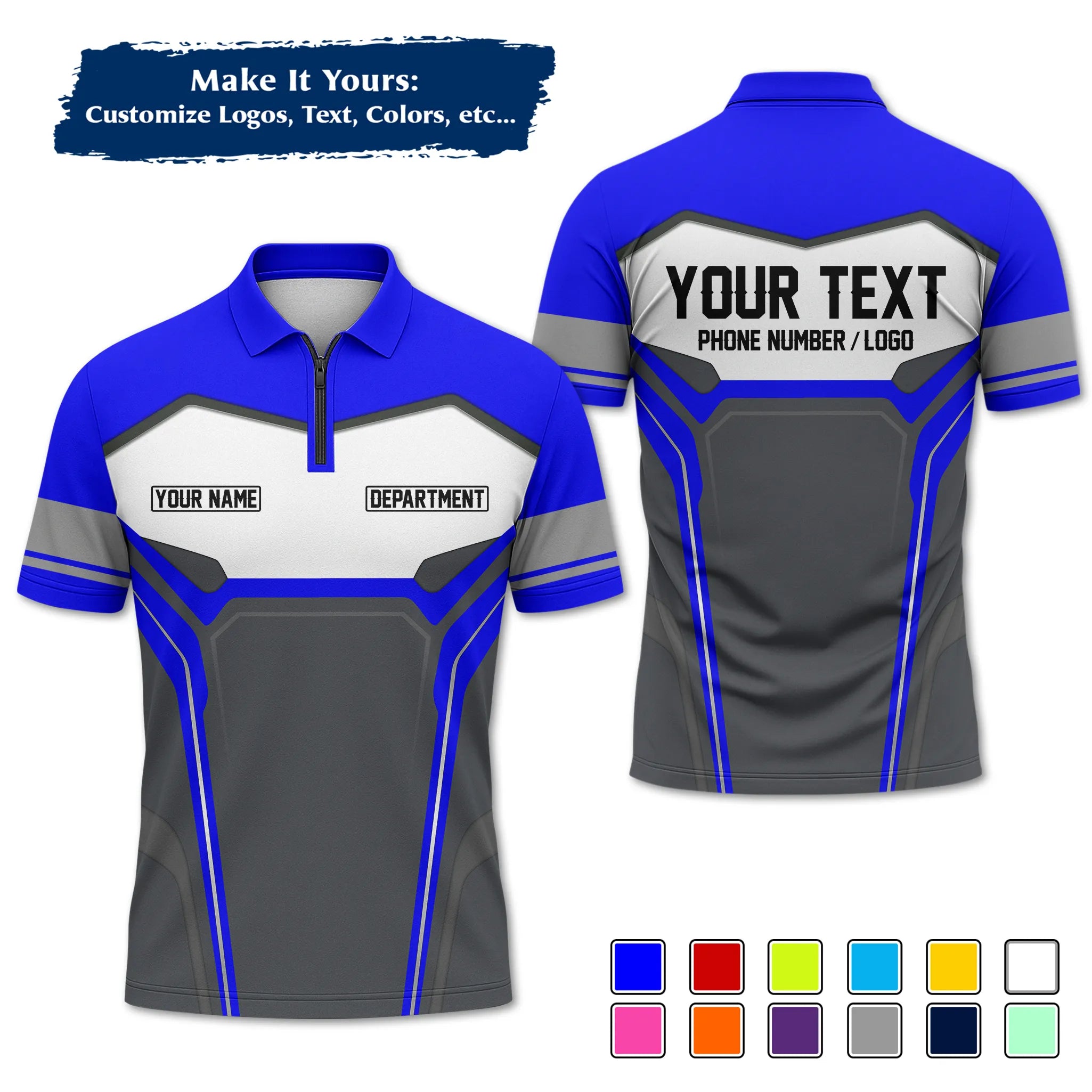 Custom Work Shirt & Uniform – Personalized with Company Logo, Name & Contact Inf UNF15