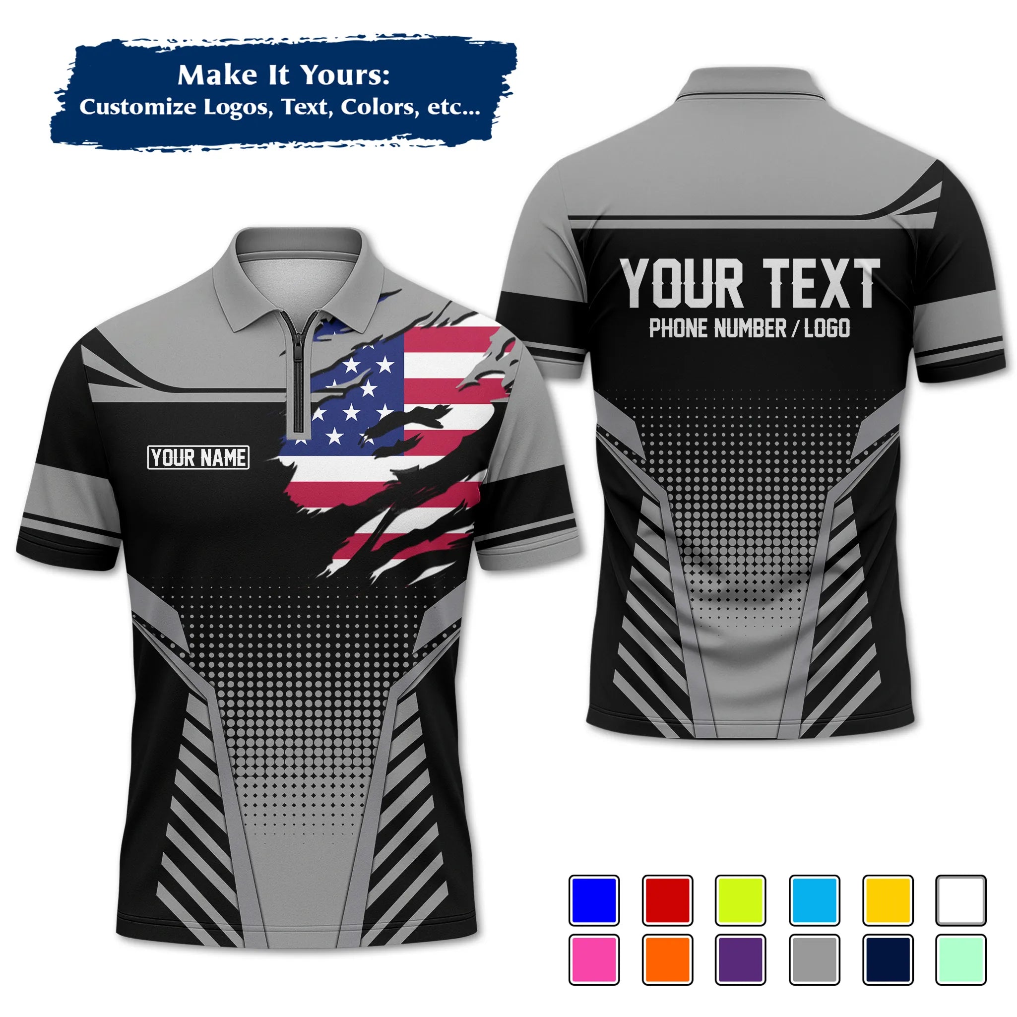 Custom Work Shirt & Uniform – Personalized with Company Logo, Name & Contact Inf UNF14