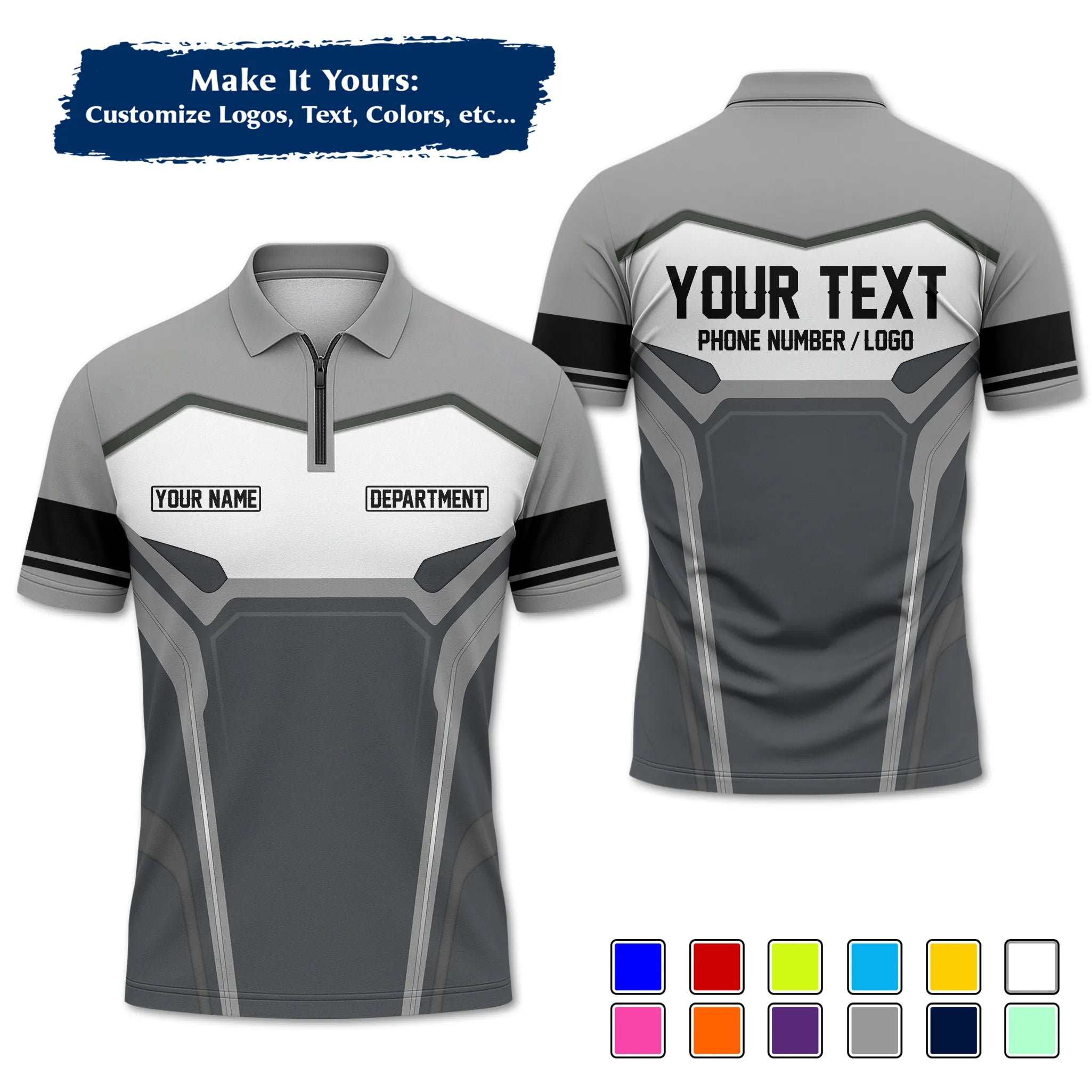 Custom Work Shirt & Uniform – Personalized with Company Logo, Name & Contact Inf UNF15
