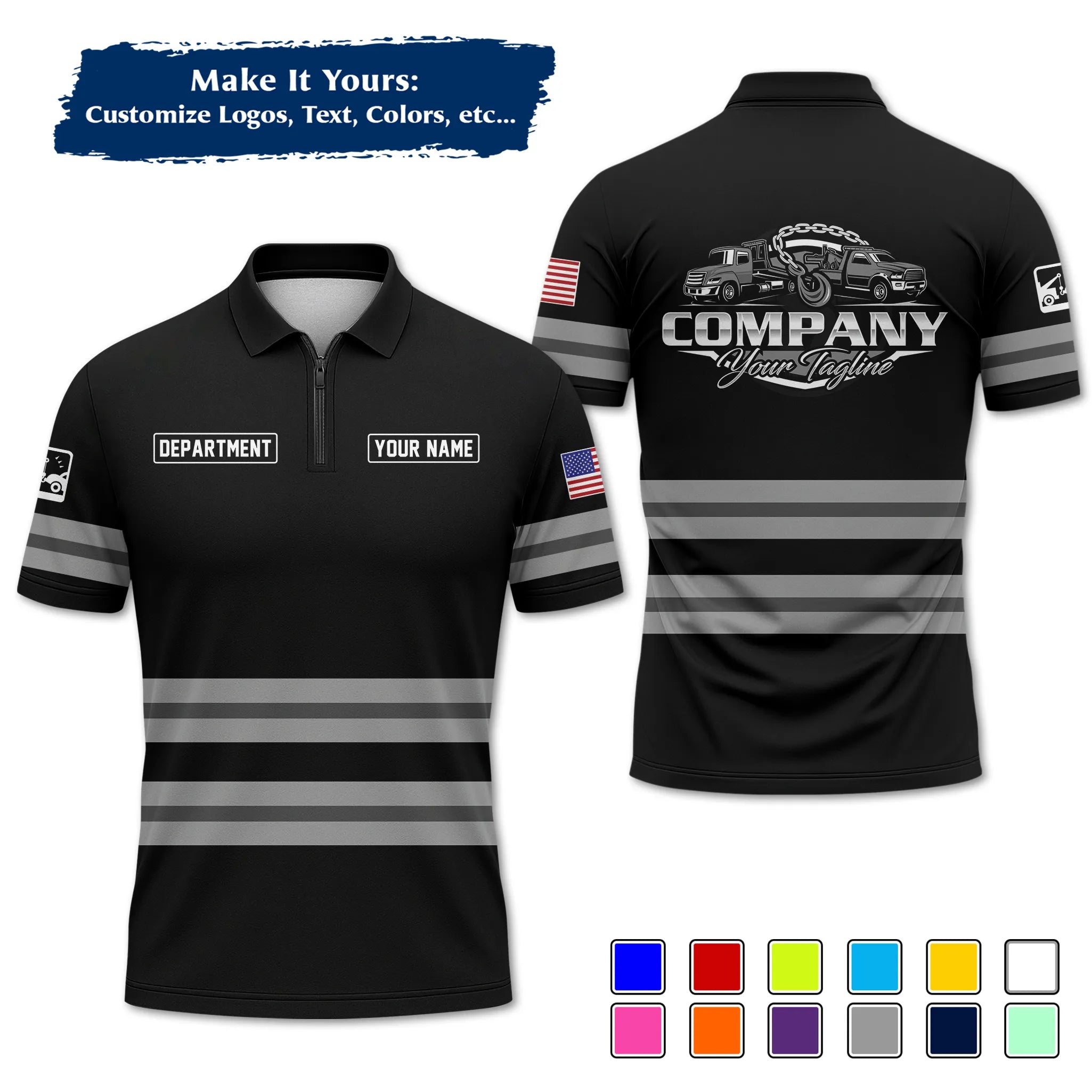 Custom Logo Trucker Apparel, Bulk Order Available, Personalized Gift for Trucking Business TRD11