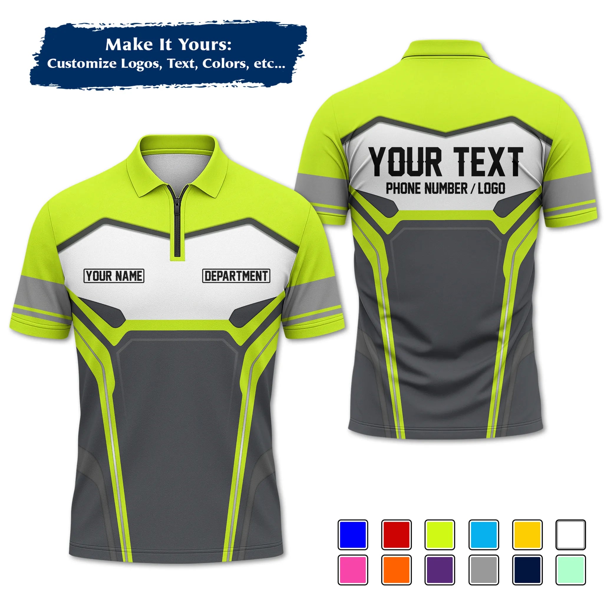 Custom Work Shirt & Uniform – Personalized with Company Logo, Name & Contact Inf UNF15