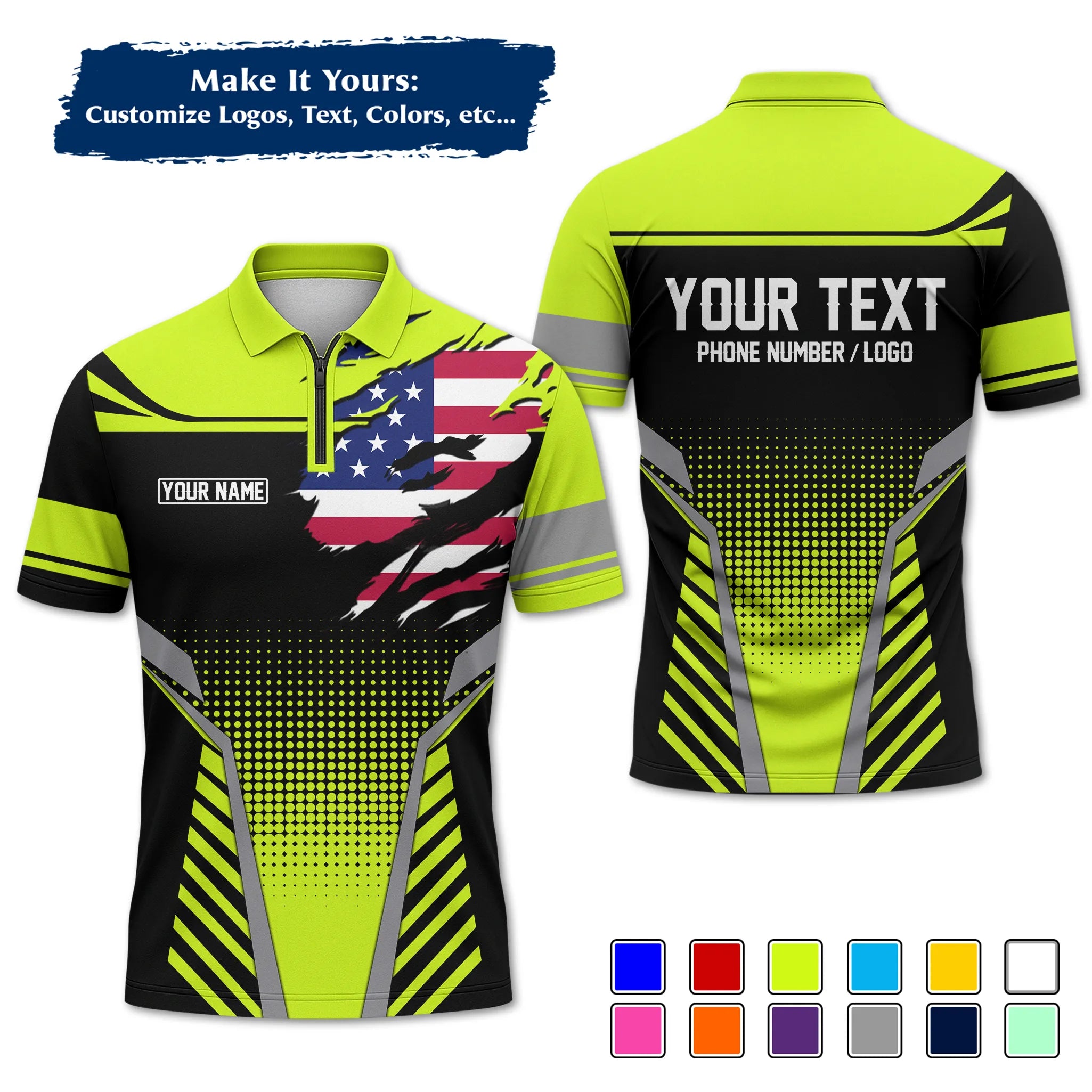Custom Work Shirt & Uniform – Personalized with Company Logo, Name & Contact Inf UNF14