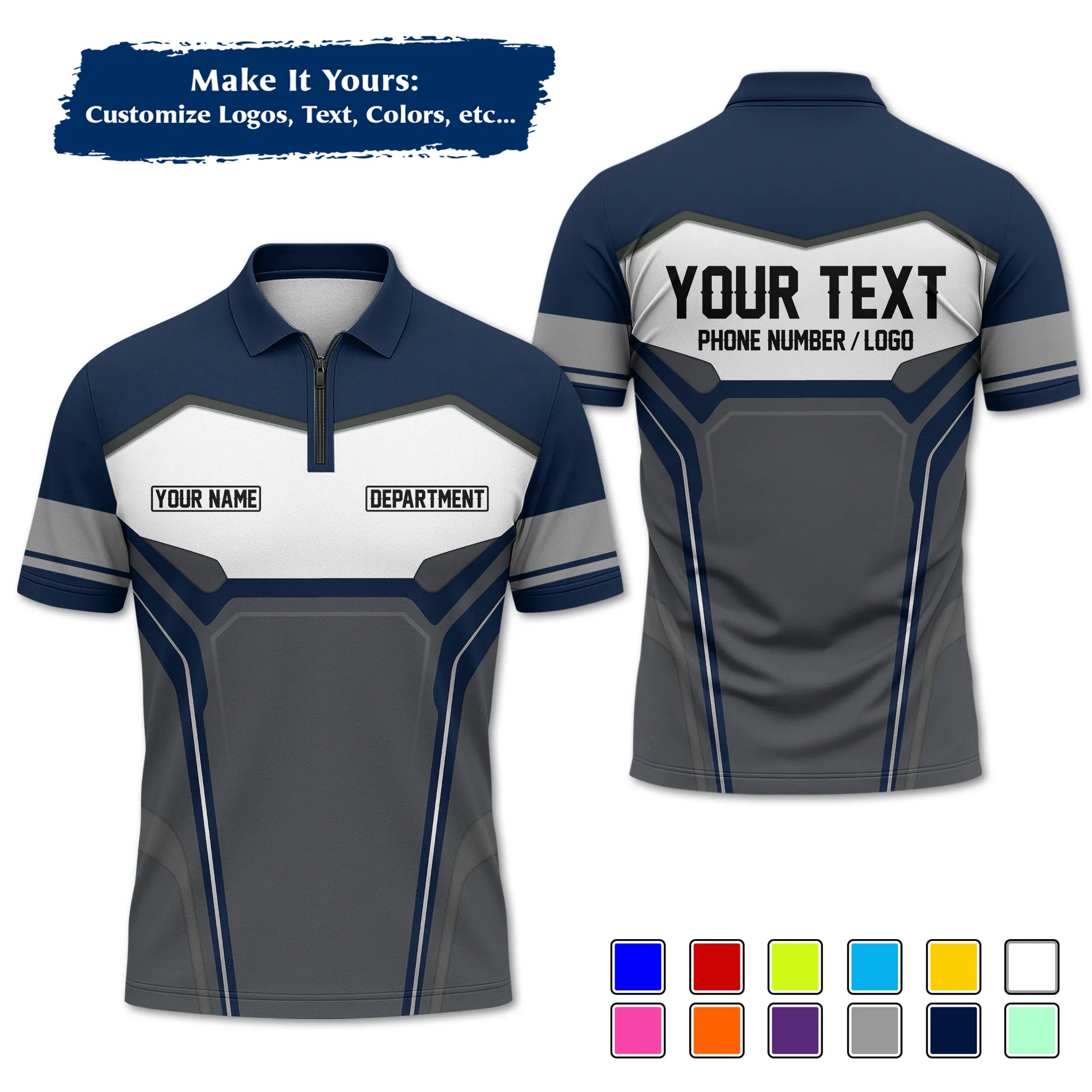 Custom Work Shirt & Uniform – Personalized with Company Logo, Name & Contact Inf UNF15