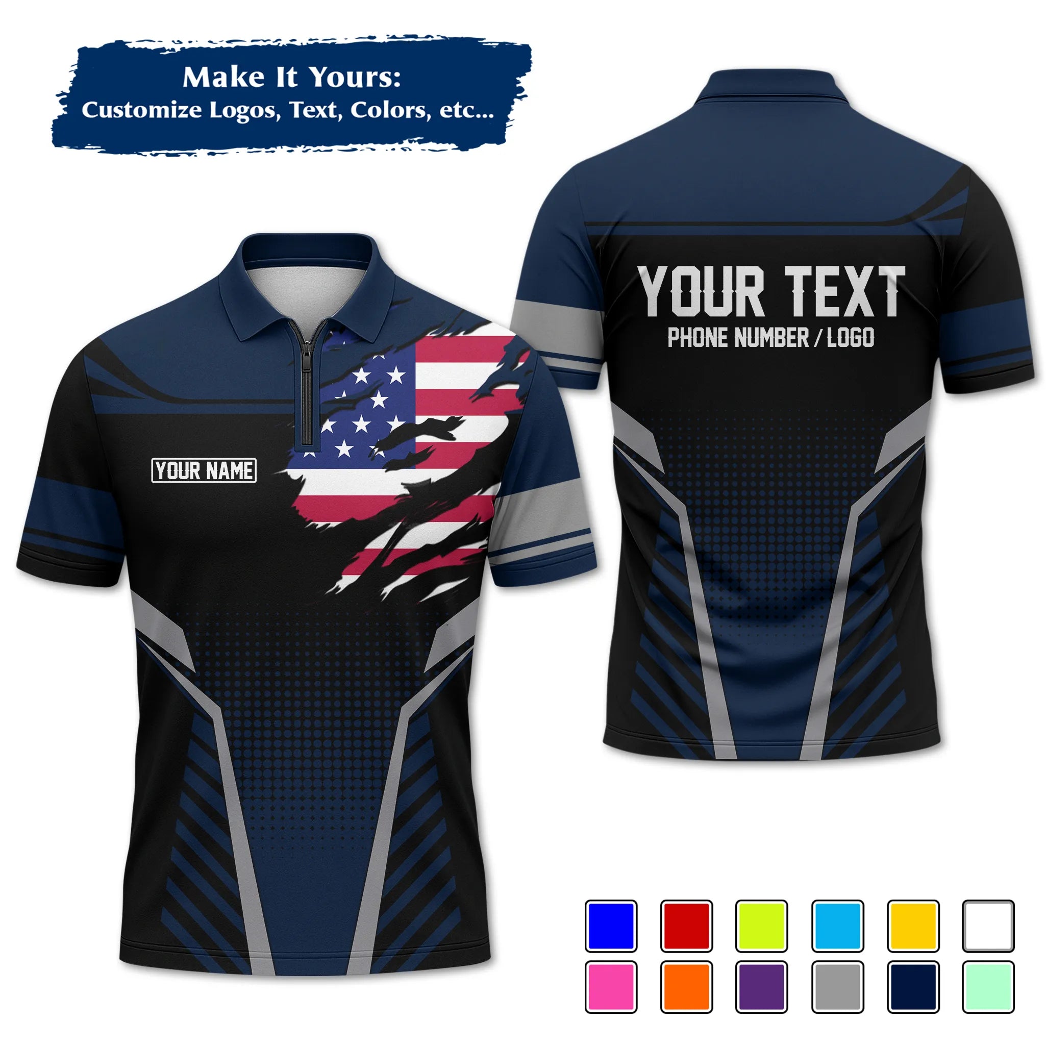 Custom Work Shirt & Uniform – Personalized with Company Logo, Name & Contact Inf UNF14
