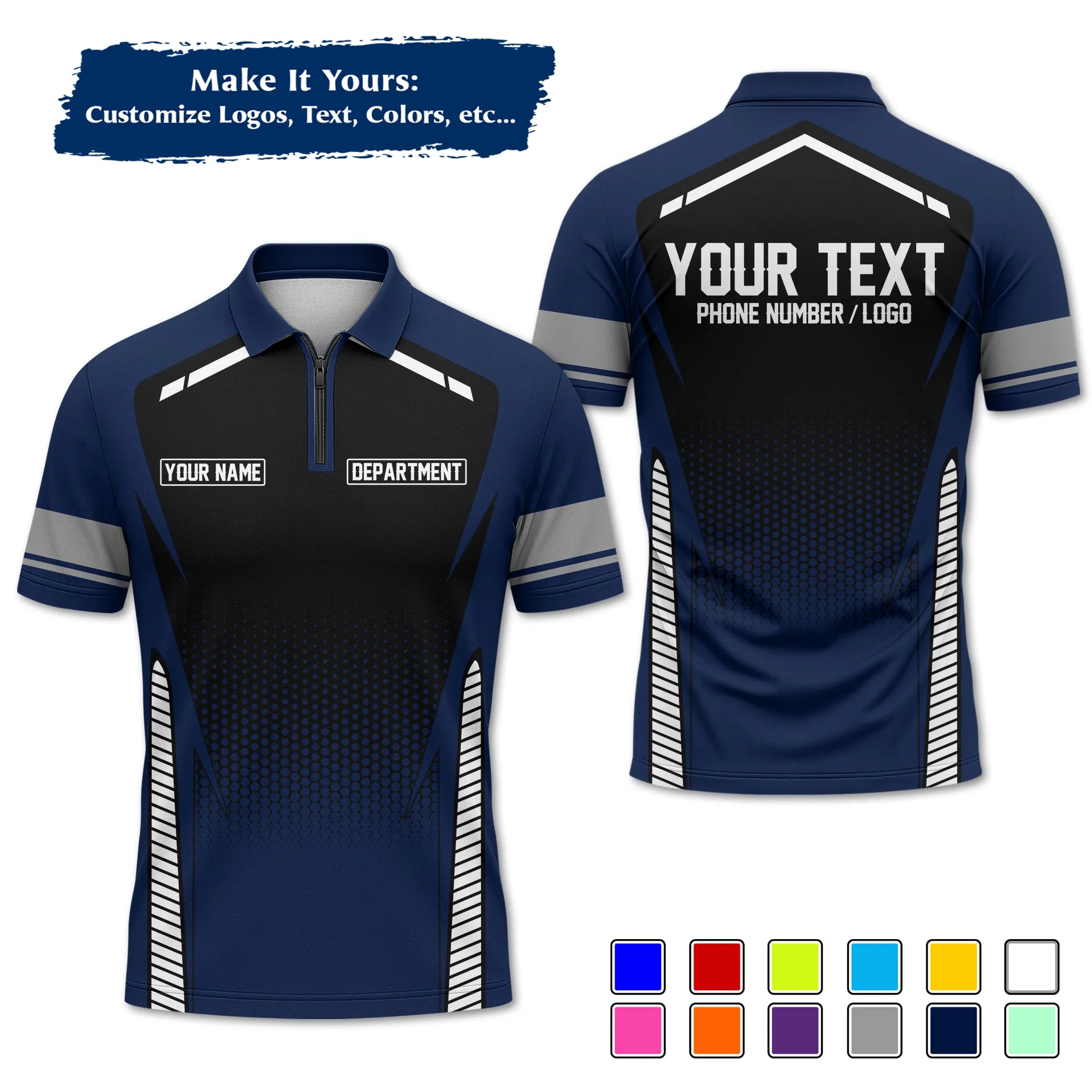 Custom Work Shirt & Uniform – Personalized with Company Logo, Name & Contact Inf UNF12